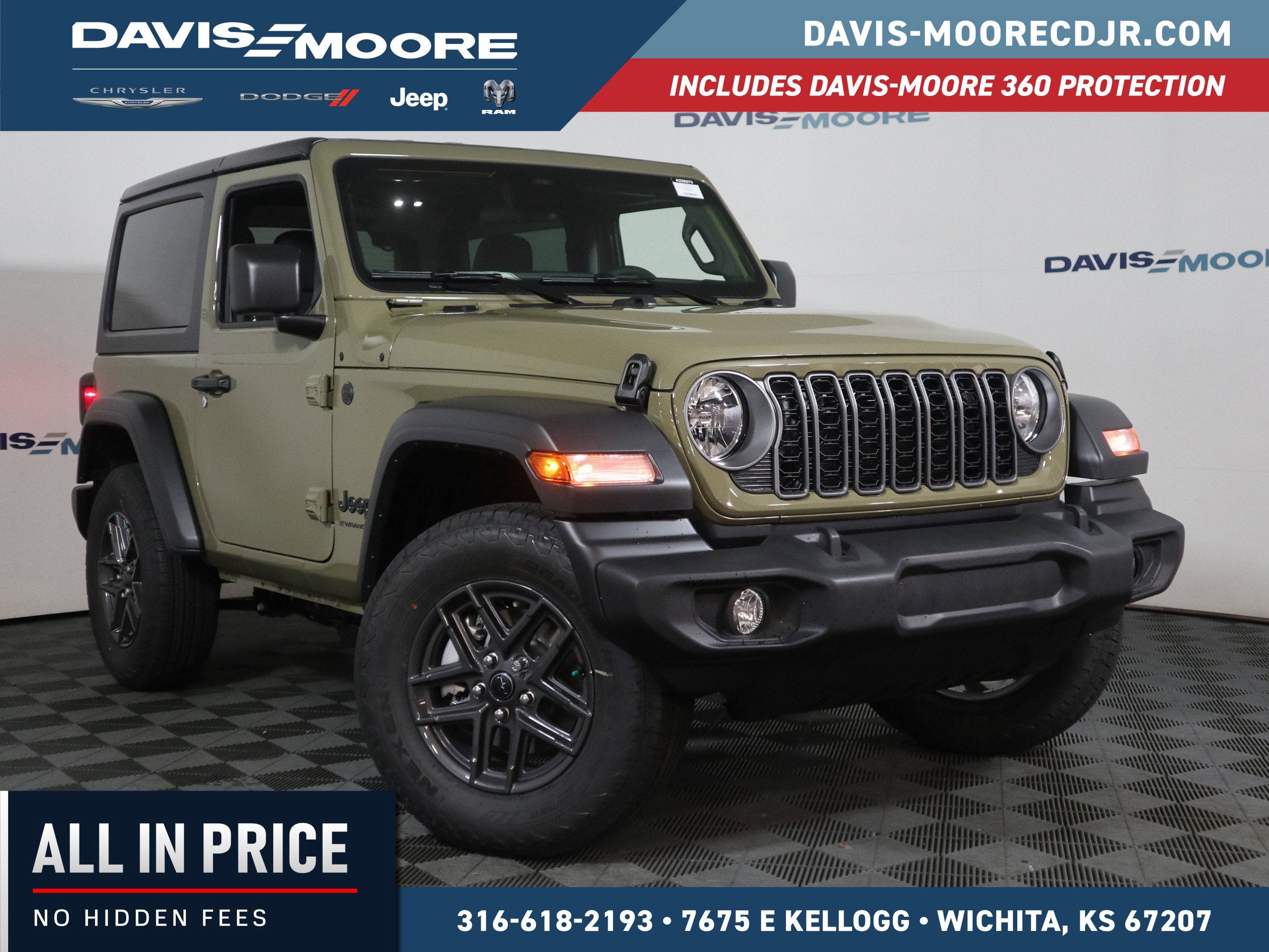 2026 Jeep Wrangler Sport S in 41 Exterior Paint — front three-quarter view