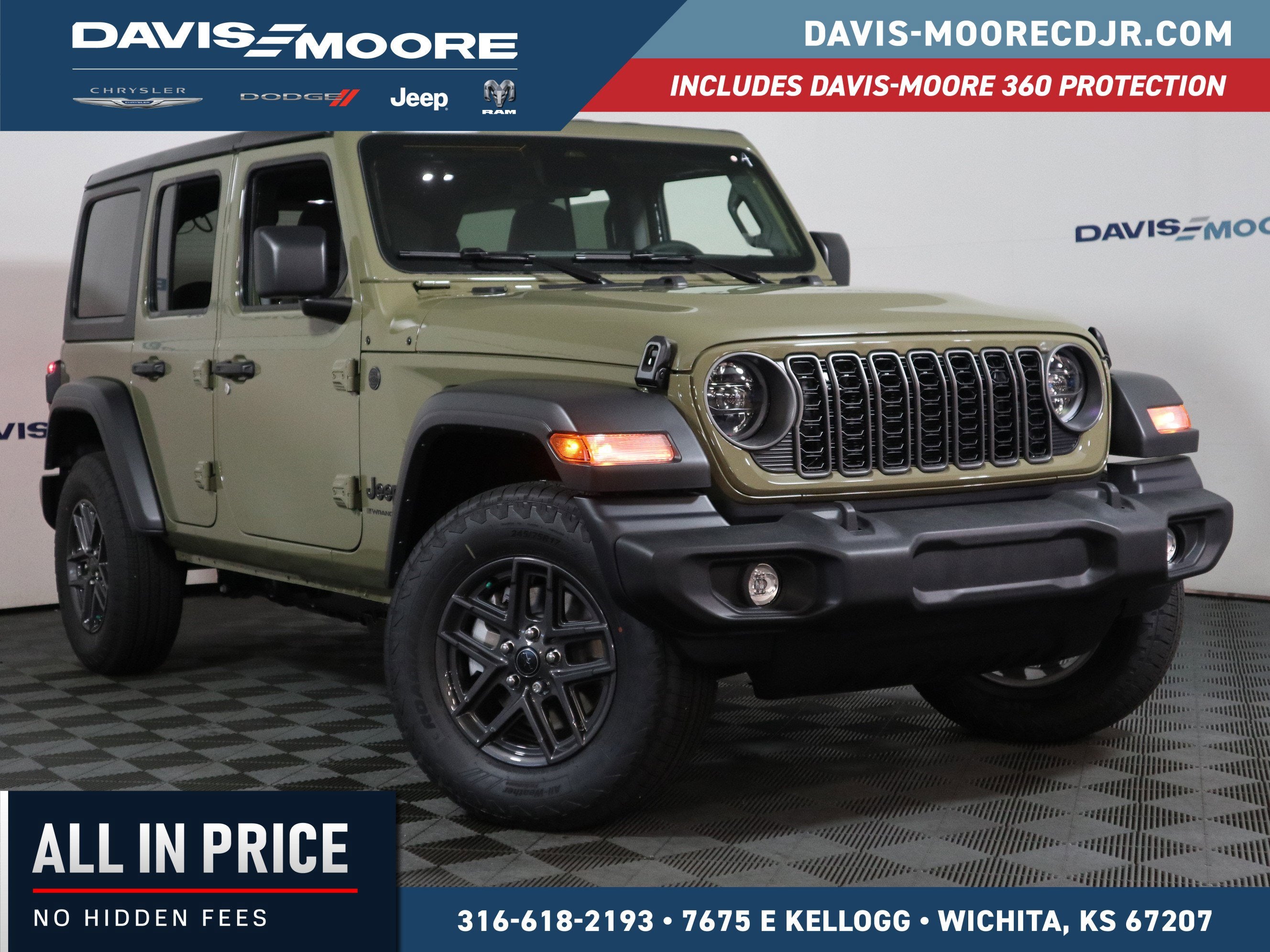 2026 Jeep Wrangler Sport S in 41 Exterior Paint — front three-quarter view