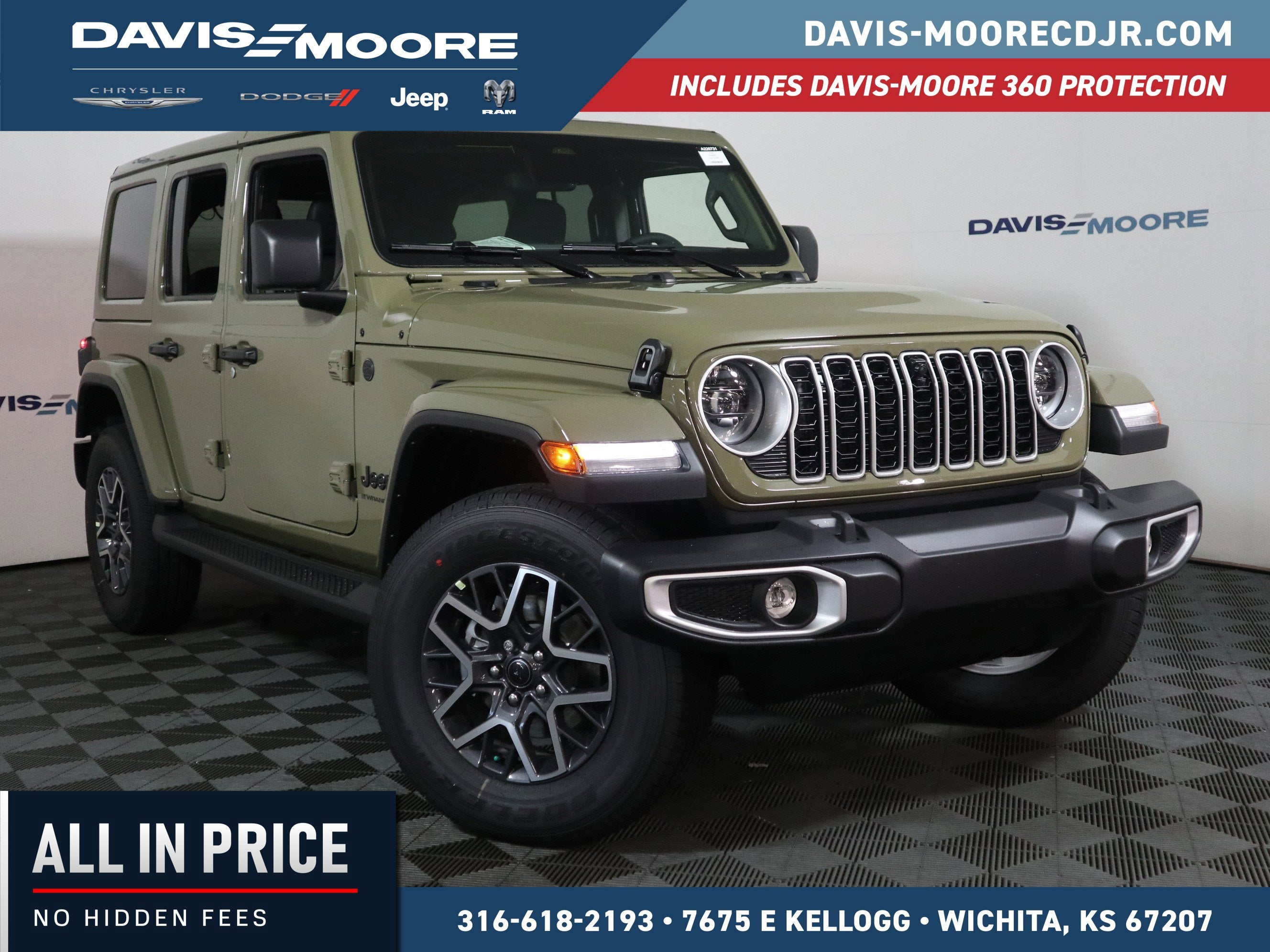 2026 Jeep Wrangler Sahara in 41 Exterior Paint — front three-quarter view