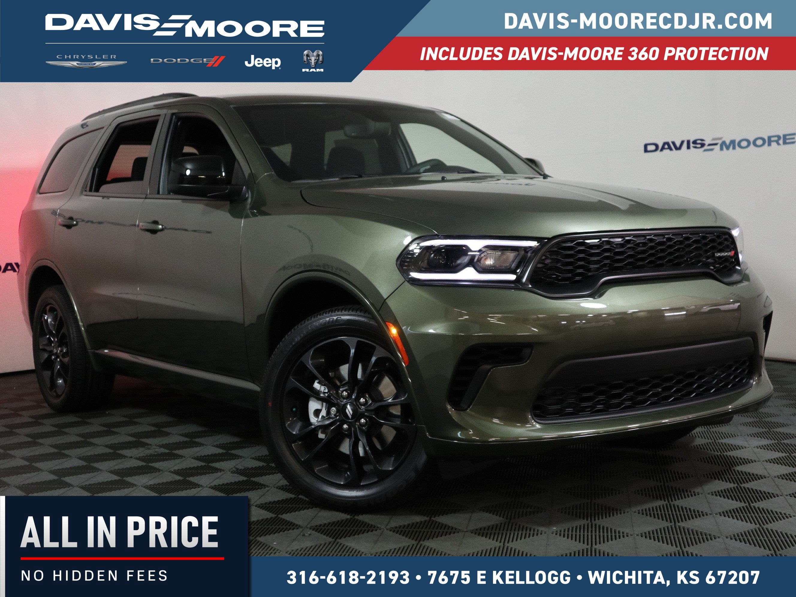 2026 Dodge Durango GT in Green Machine Exterior Paint — front three-quarter view