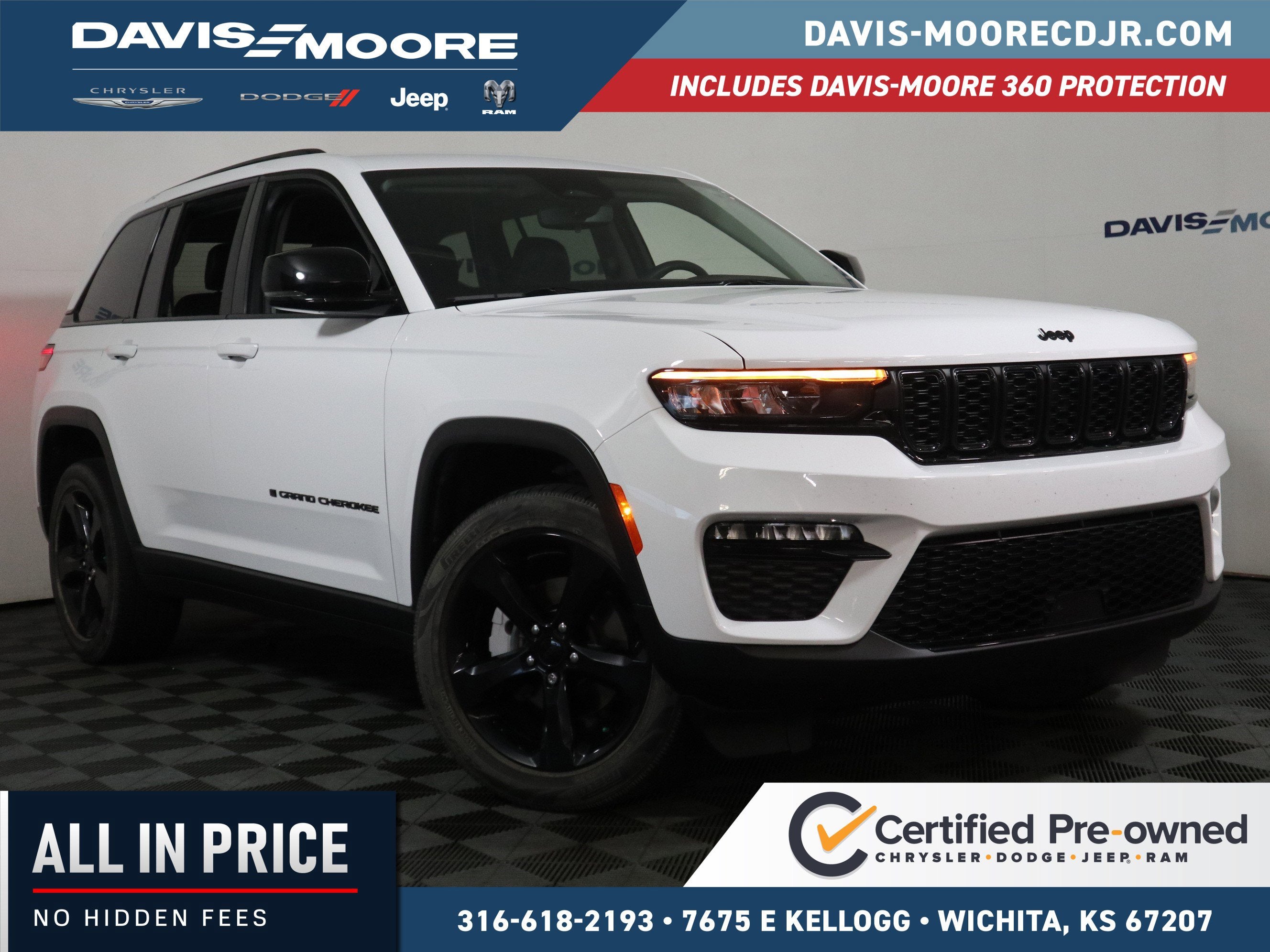 2023 Jeep Grand Cherokee Limited in Bright White Clearcoat — front three-quarter view