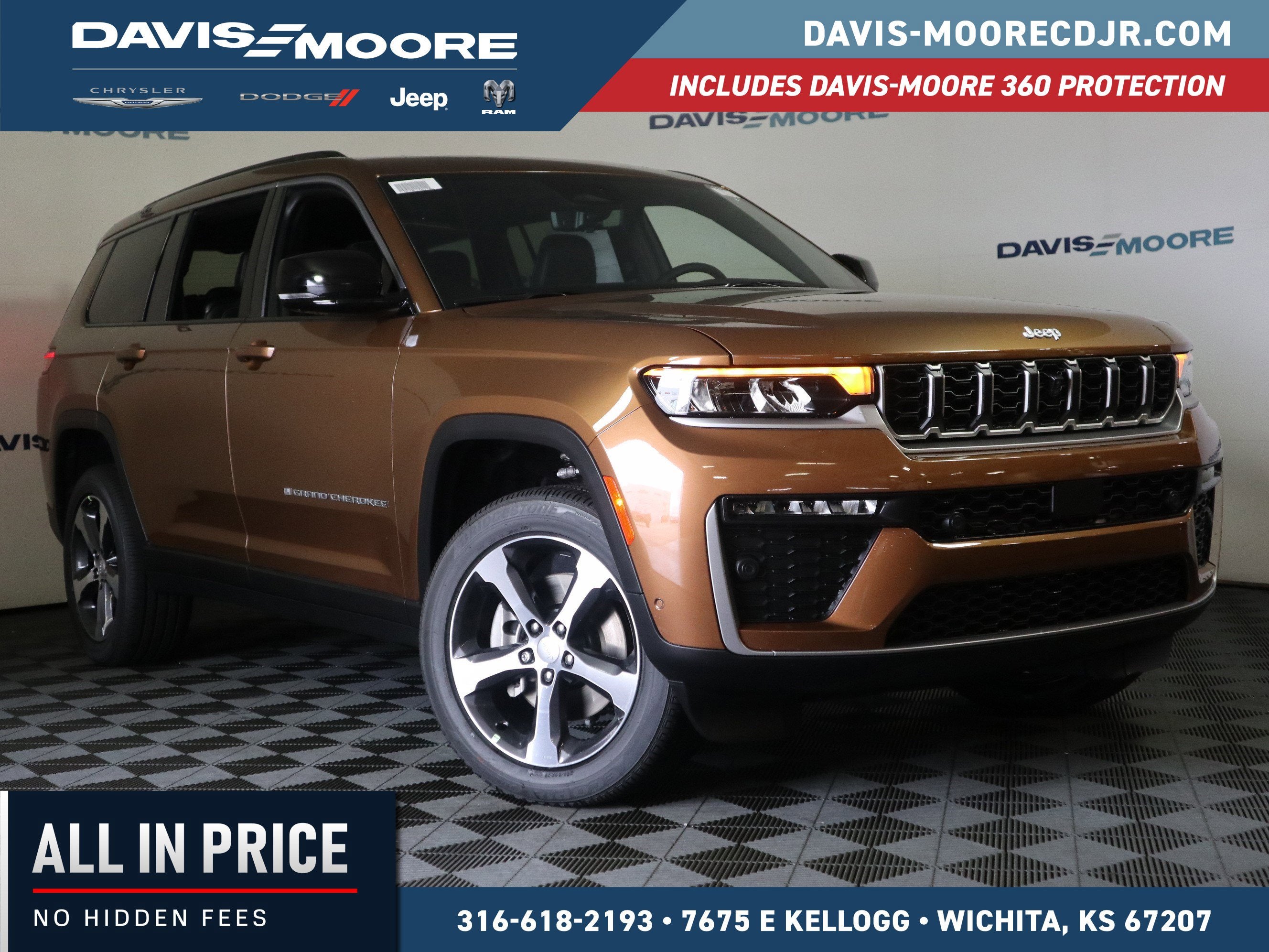 2026 Jeep Grand Cherokee L Limited in Copper Shino Metallic Clear-Coat Exterior Paint — front three-quarter view