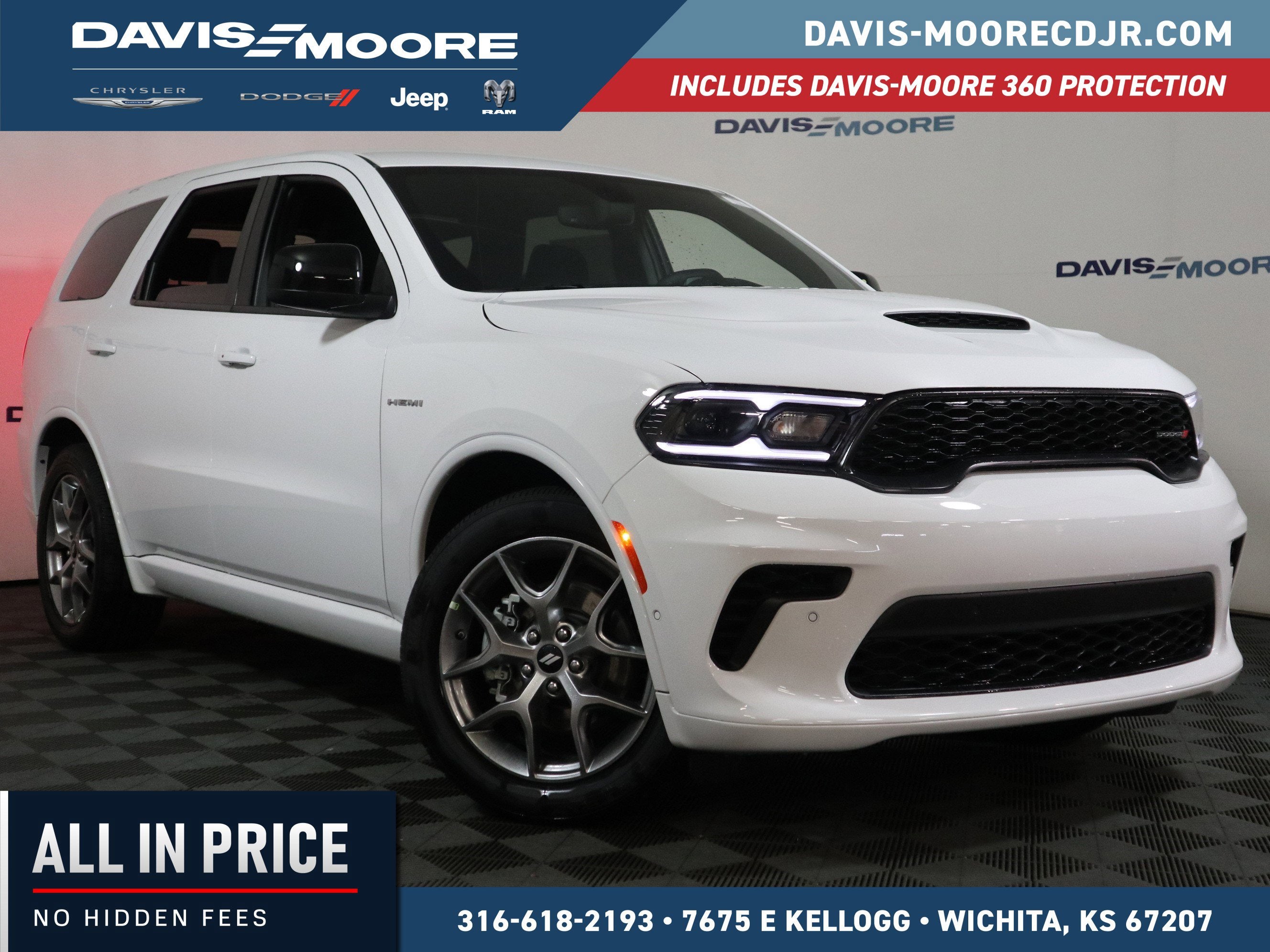 2026 Dodge Durango GT in White Knuckle Clear-Coat Exterior Paint — front three-quarter view