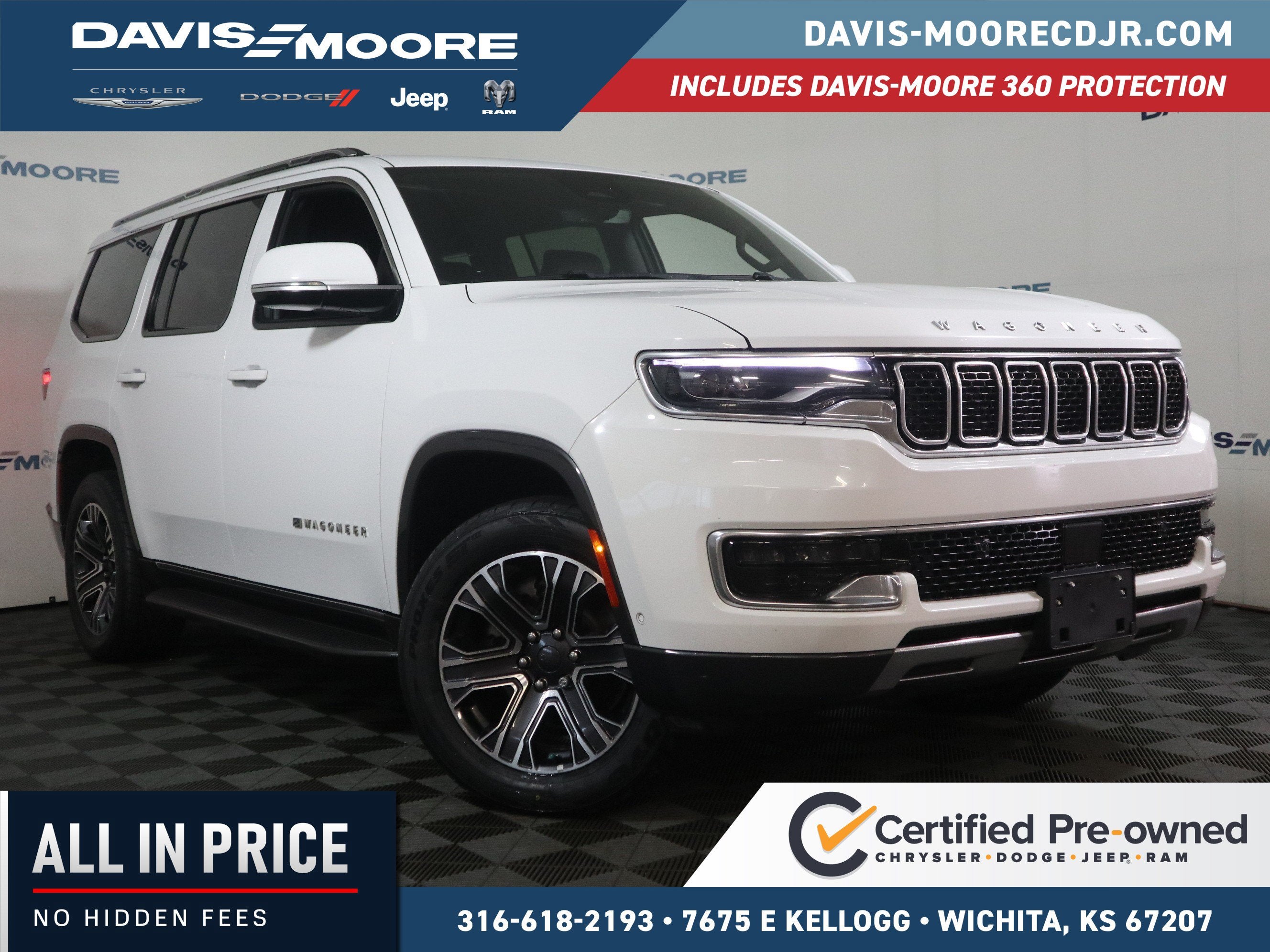 2022 Jeep Wagoneer Series III in Bright White Clearcoat — front three-quarter view