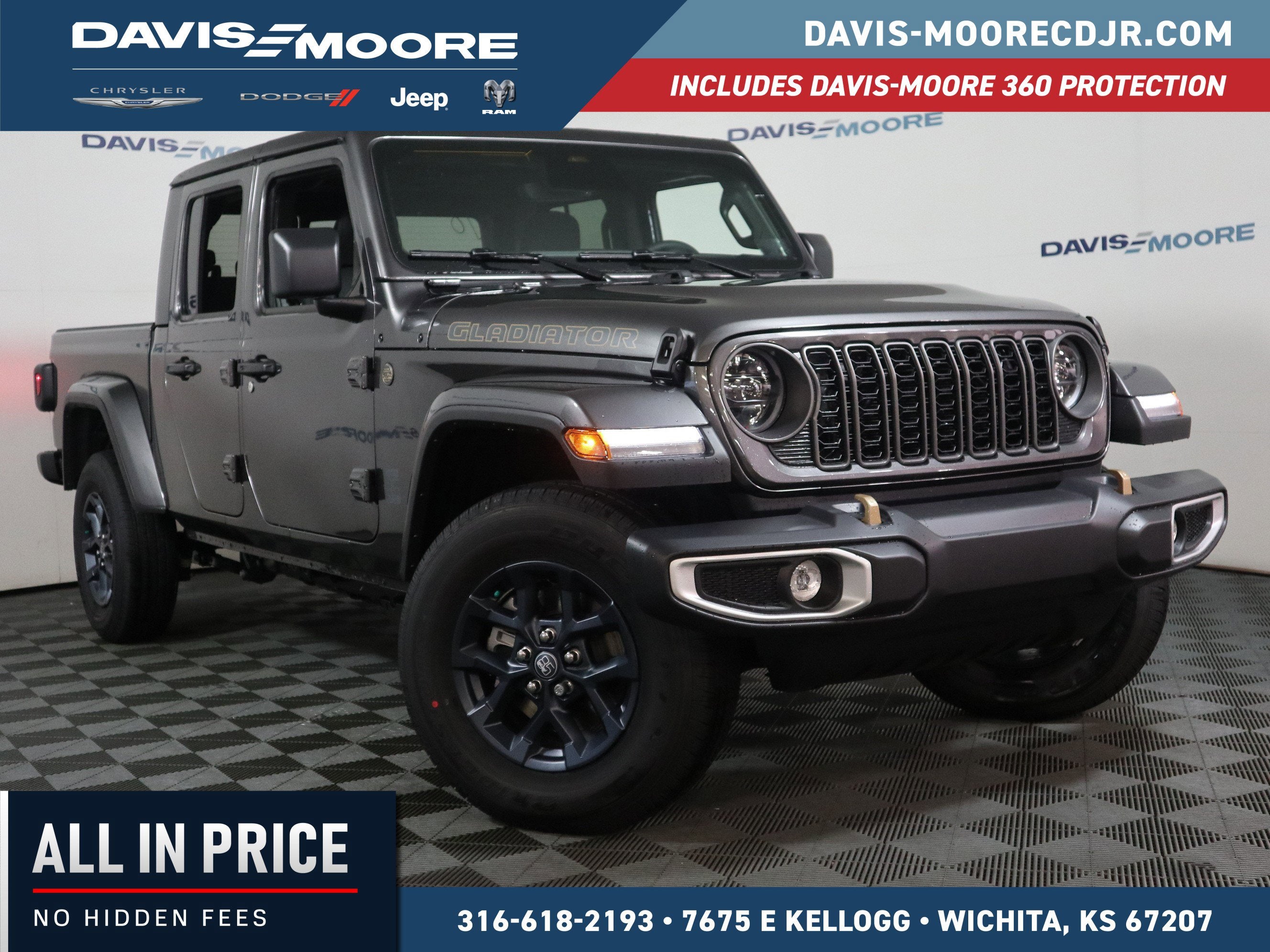 2026 Jeep Gladiator 85th Anniversary Edition 4x4 in Granite Crystal Metallic Clear-Coat Exterior Paint — front three-quarter view