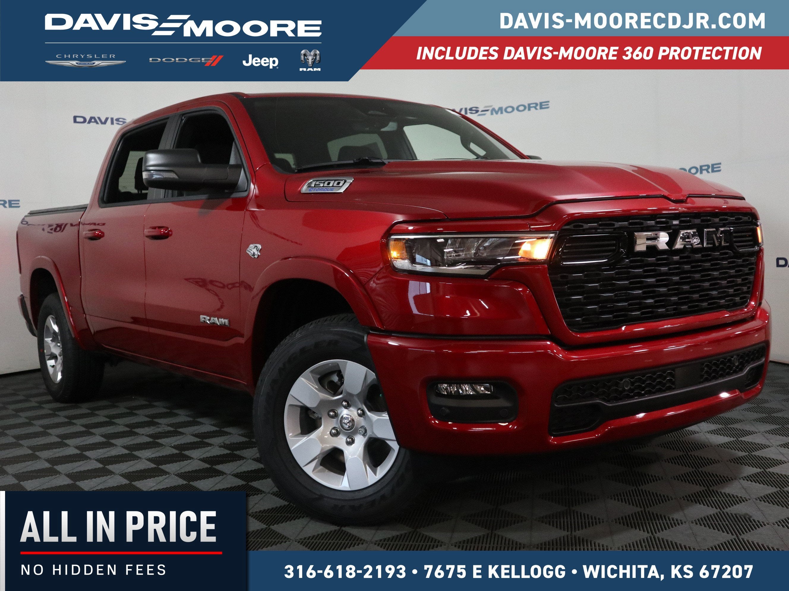2026 RAM 1500 BIG HORN in Molten Red Pearl-Coat Exterior Paint — front three-quarter view
