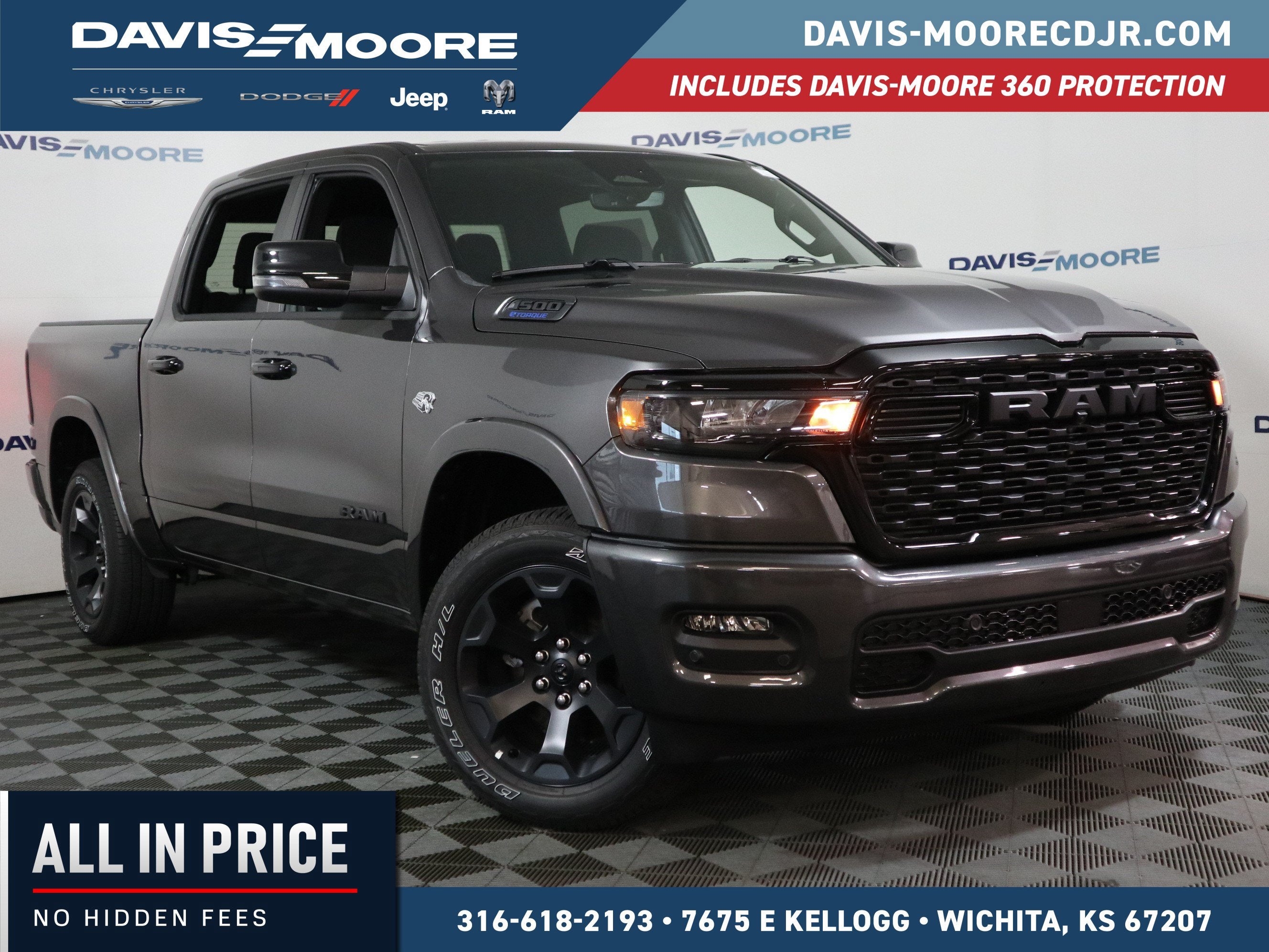 2026 RAM 1500 BIG HORN in Granite Crystal Metallic Clear-Coat Exterior Paint — front three-quarter view