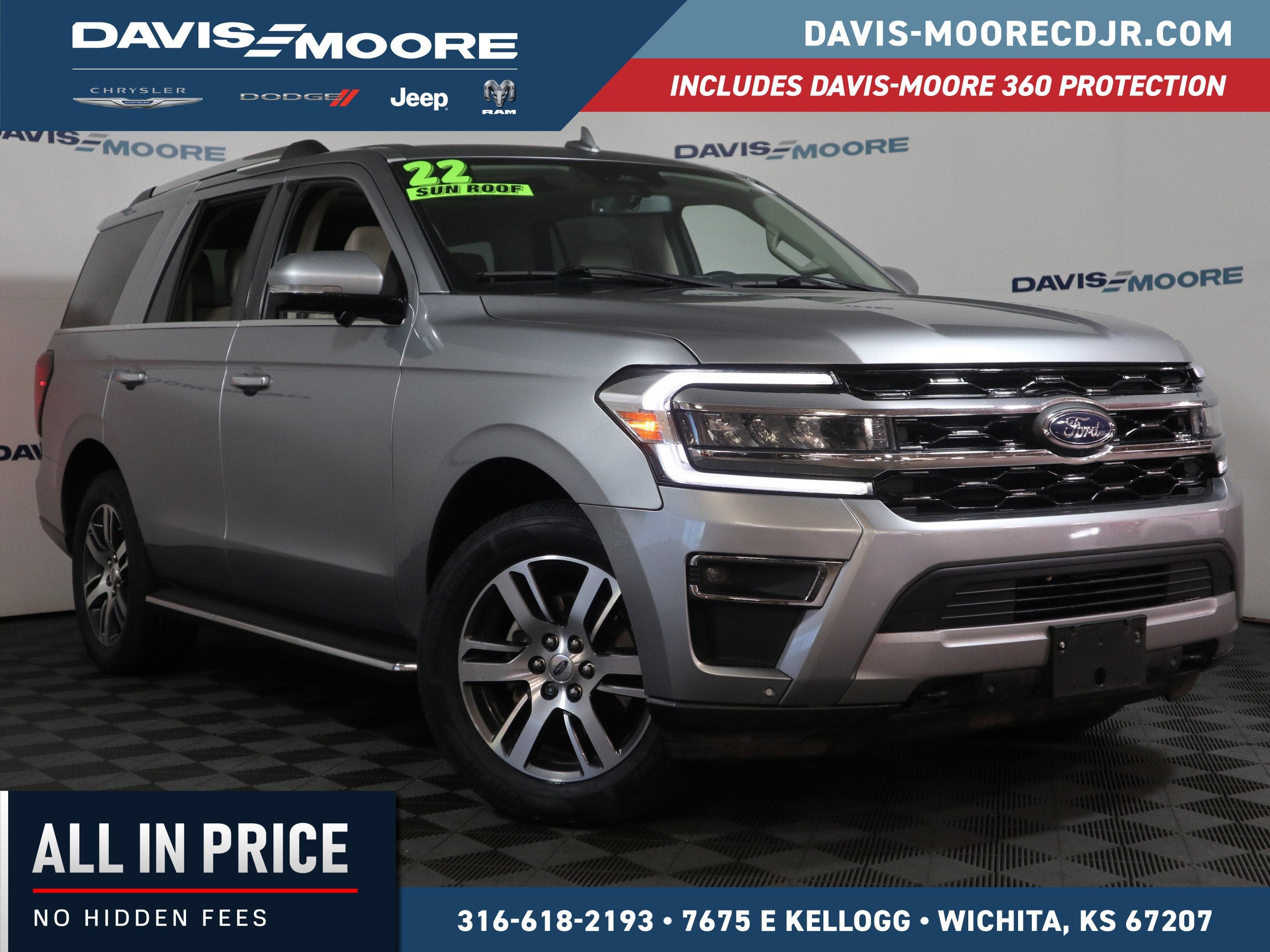 2022 Ford Expedition Limited 4x4 in Iconic Silver Metallic — front three-quarter view