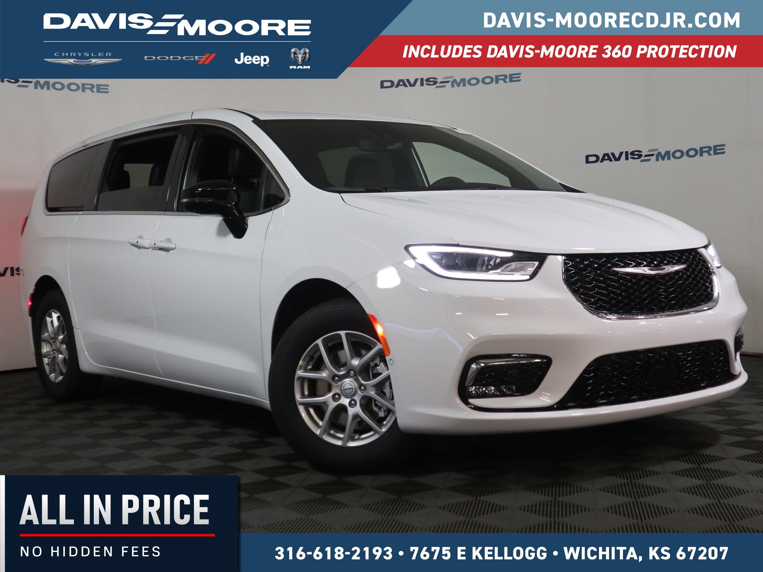 2026 Chrysler Pacifica Select in Bright White Clear-Coat Exterior Paint — front three-quarter view