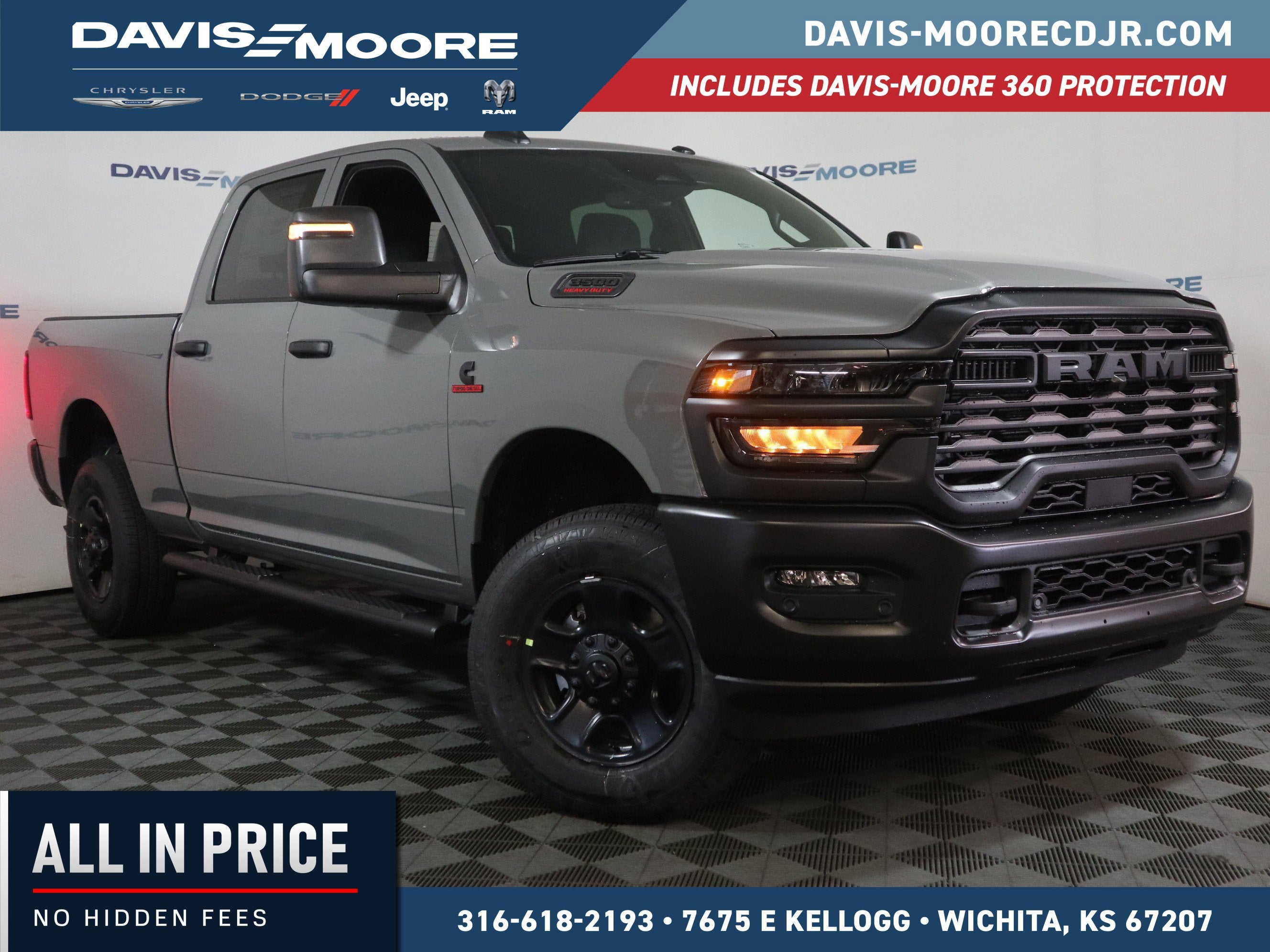 2026 RAM 3500 TRADESMAN in Ceramic Gray Clear-Coat Exterior Paint — front three-quarter view