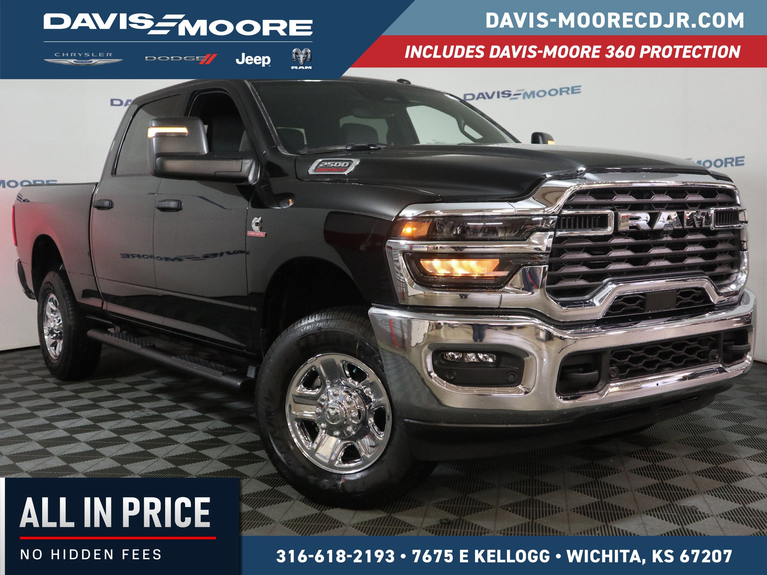 2026 RAM 2500 TRADESMAN in Diamond Black Crystal Pearl-Coat Exterior Paint — front three-quarter view