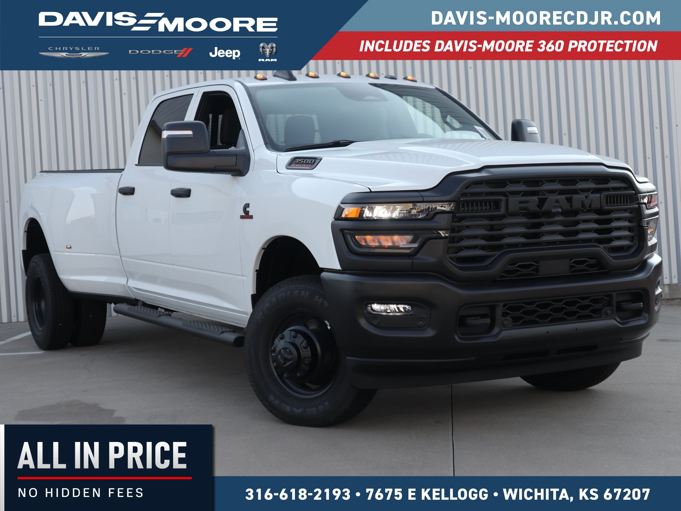 2026 RAM 3500 TRADESMAN in Bright White Clear-Coat Exterior Paint — front three-quarter view