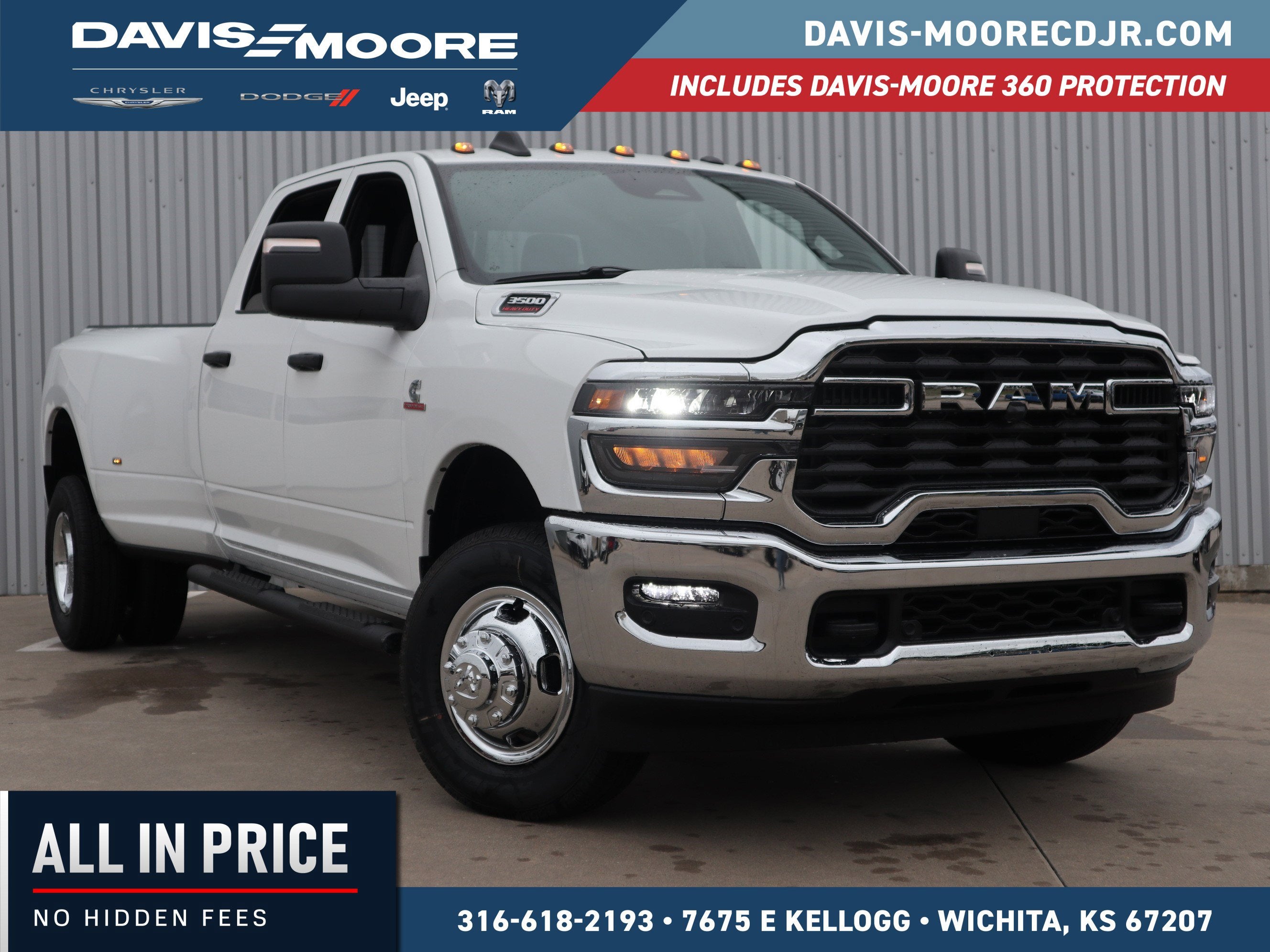 2026 RAM 3500 TRADESMAN in Bright White Clear-Coat Exterior Paint — front three-quarter view