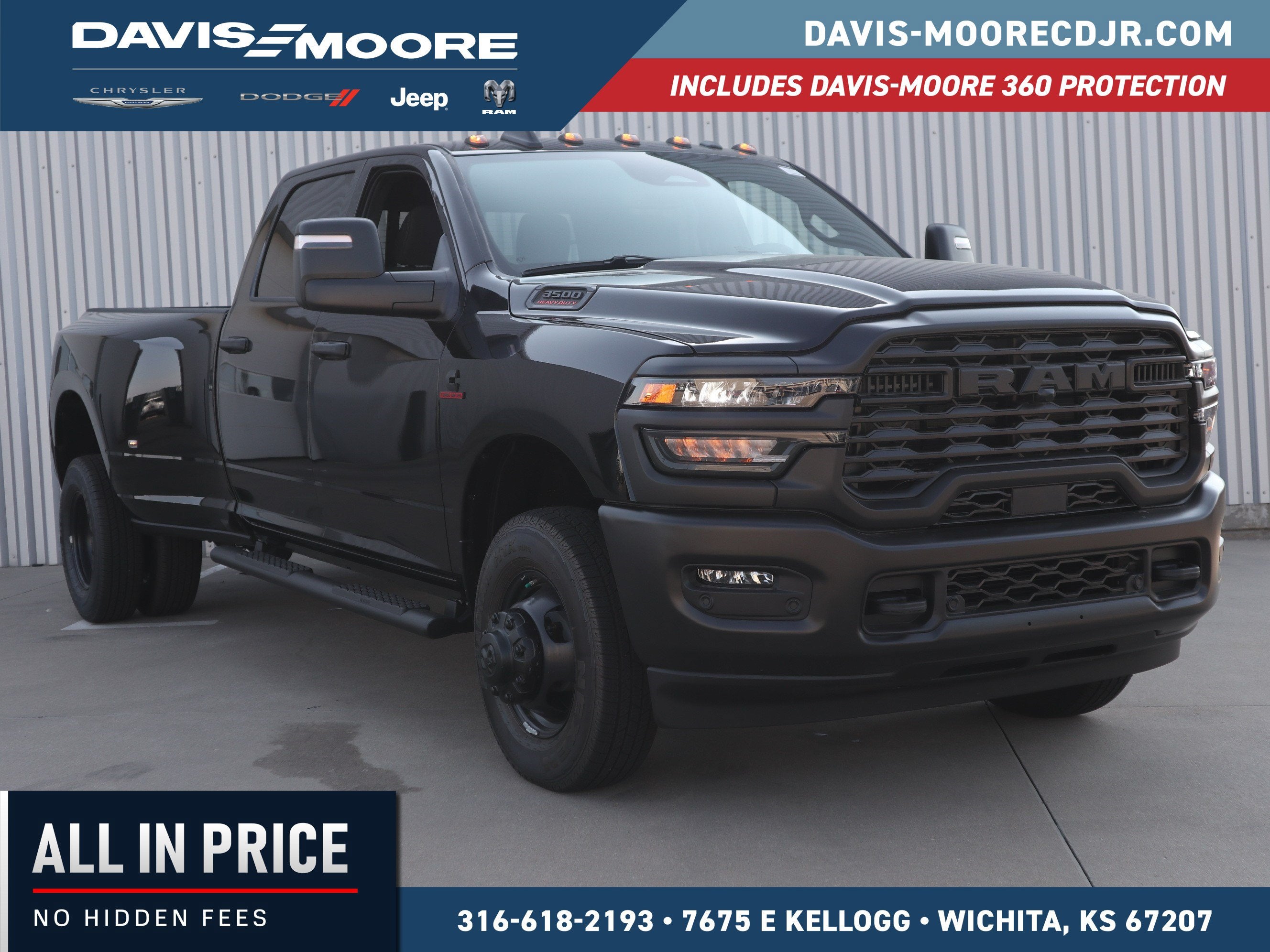 2026 RAM 3500 TRADESMAN in Diamond Black Crystal Pearl-Coat Exterior Paint — front three-quarter view