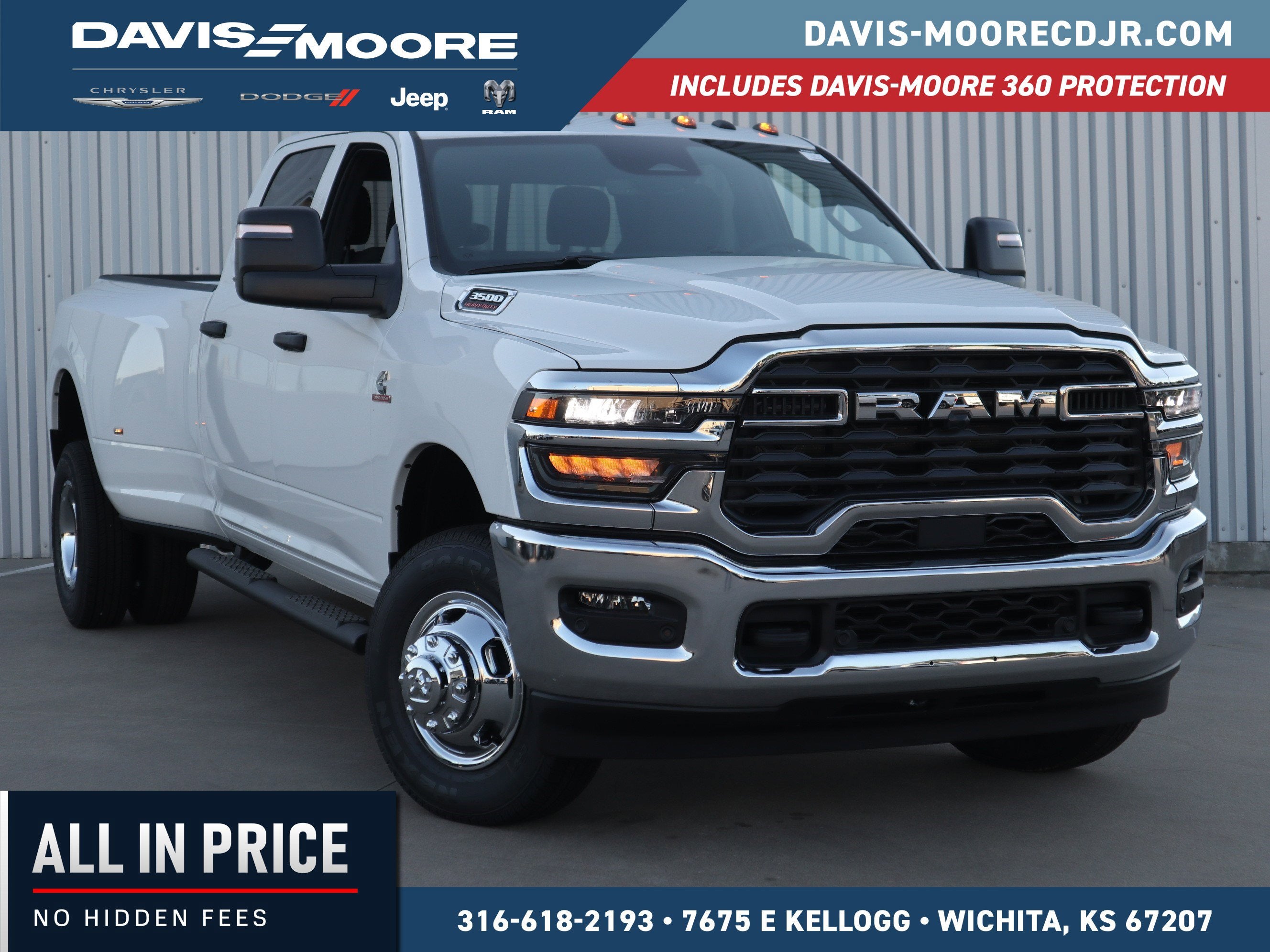 2026 RAM 3500 TRADESMAN in Bright White Clear-Coat Exterior Paint — front three-quarter view