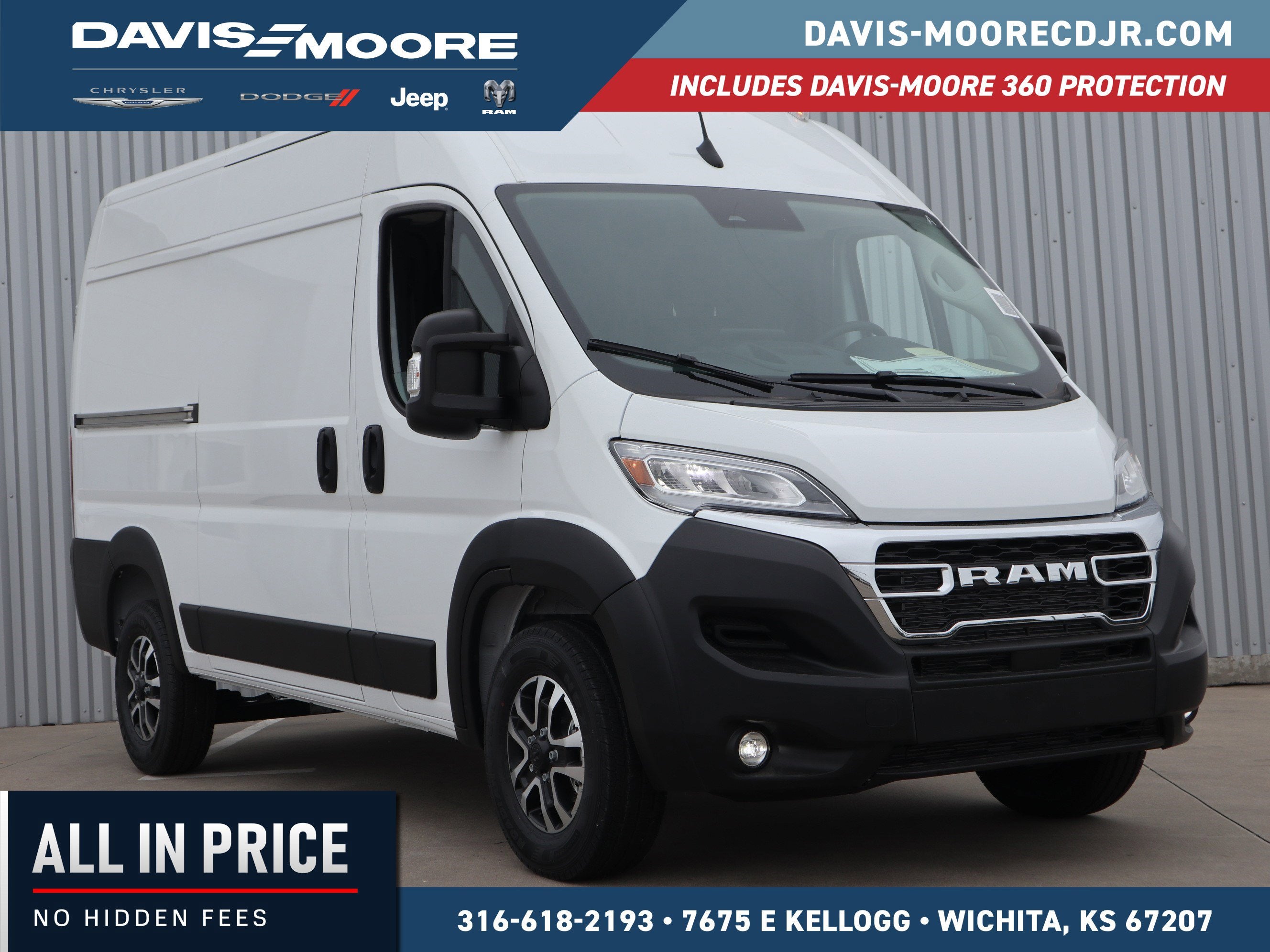2026 RAM Promaster SLT in Bright White Clear-Coat Exterior Paint — front three-quarter view