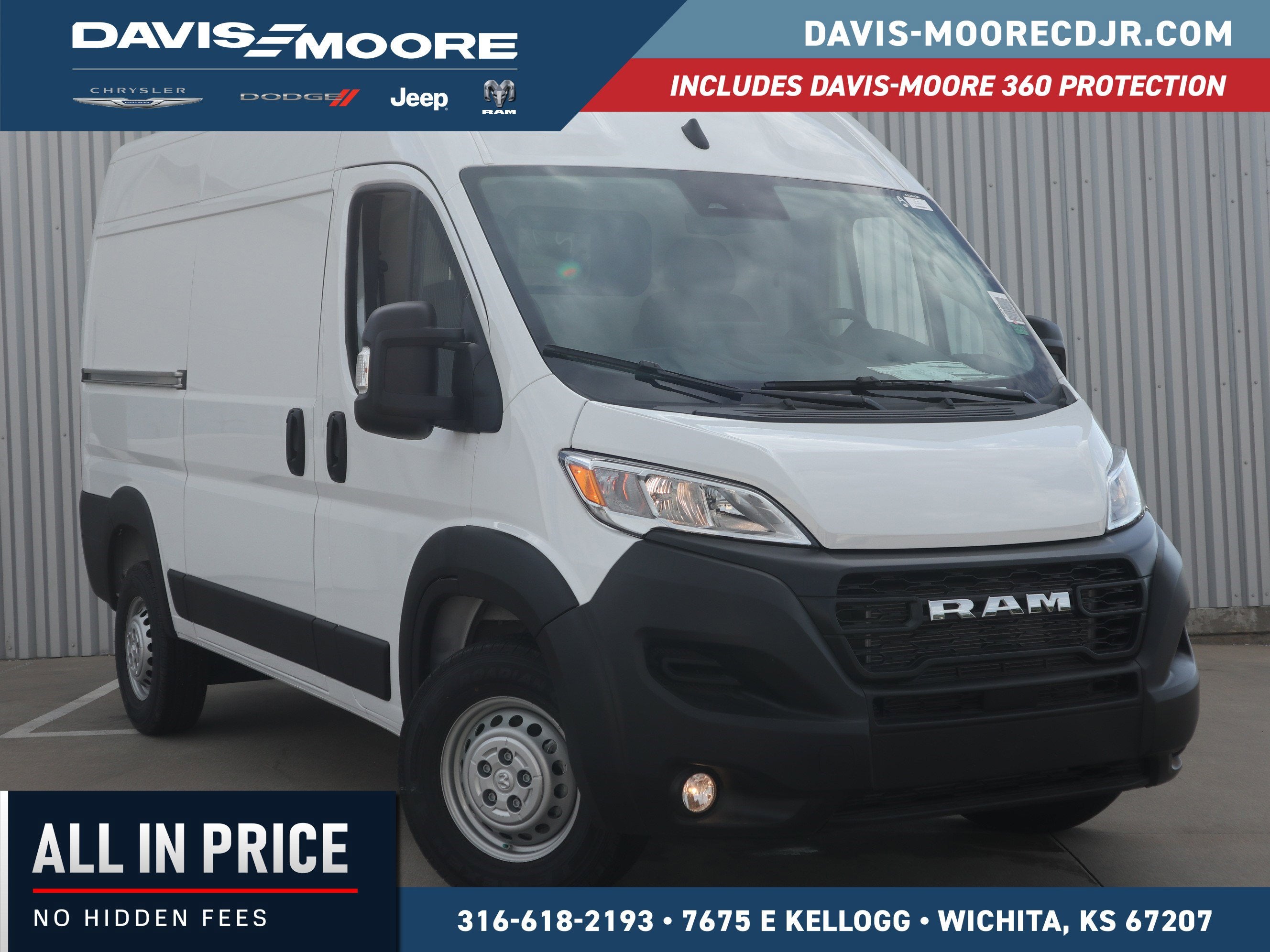 2026 RAM Promaster Tradesman in Bright White Clear-Coat Exterior Paint — front three-quarter view