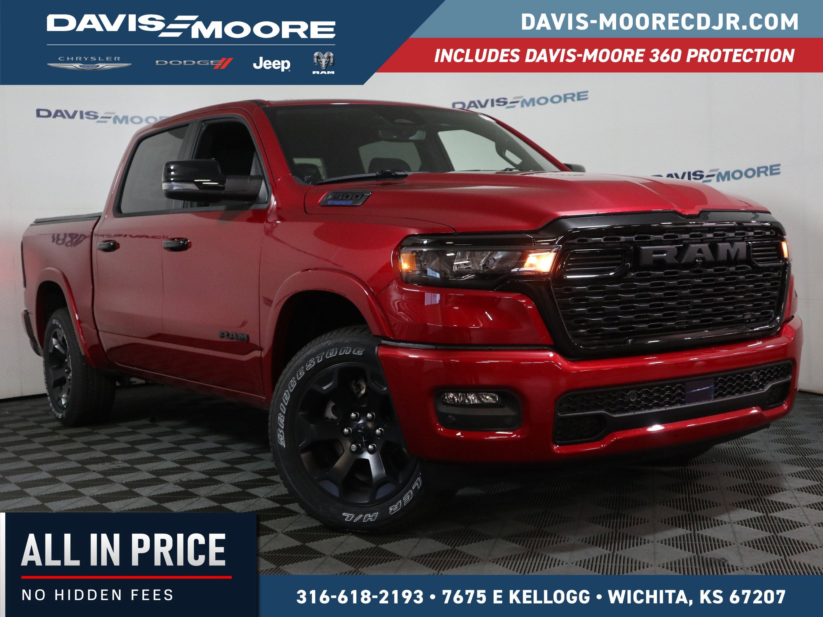 2026 RAM 1500 BIG HORN in Molten Red Pearl-Coat Exterior Paint — front three-quarter view