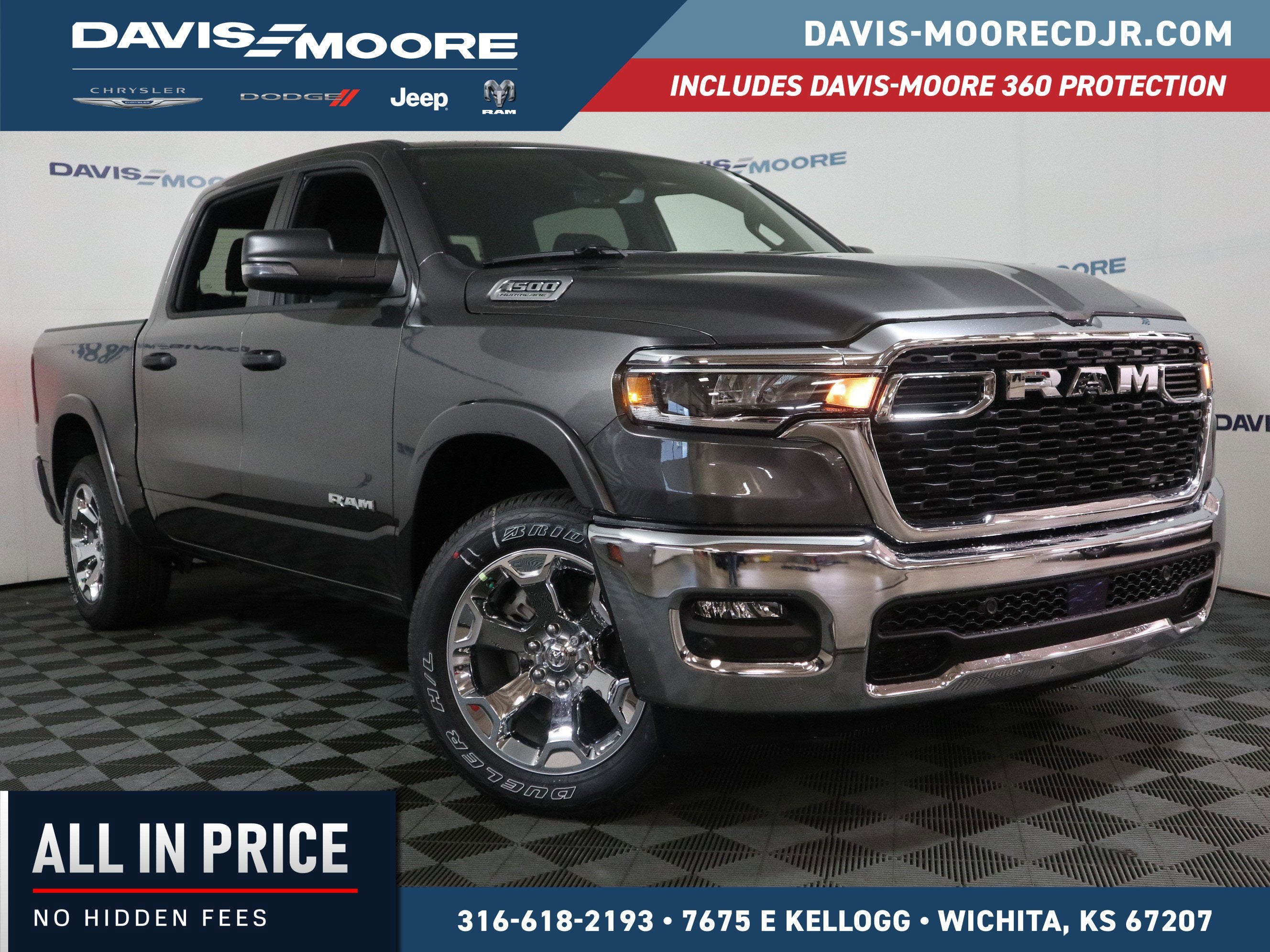 2026 RAM 1500 BIG HORN in Granite Crystal Metallic Clear-Coat Exterior Paint — front three-quarter view