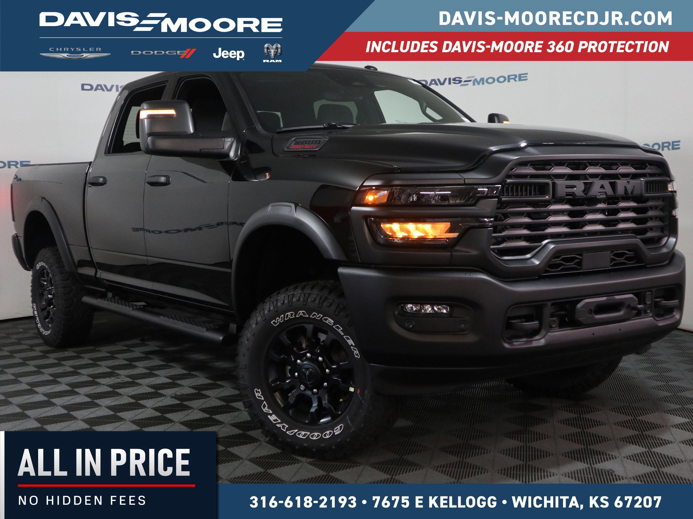 2026 RAM 2500 TRADESMAN in Diamond Black Crystal Pearl-Coat Exterior Paint — front three-quarter view