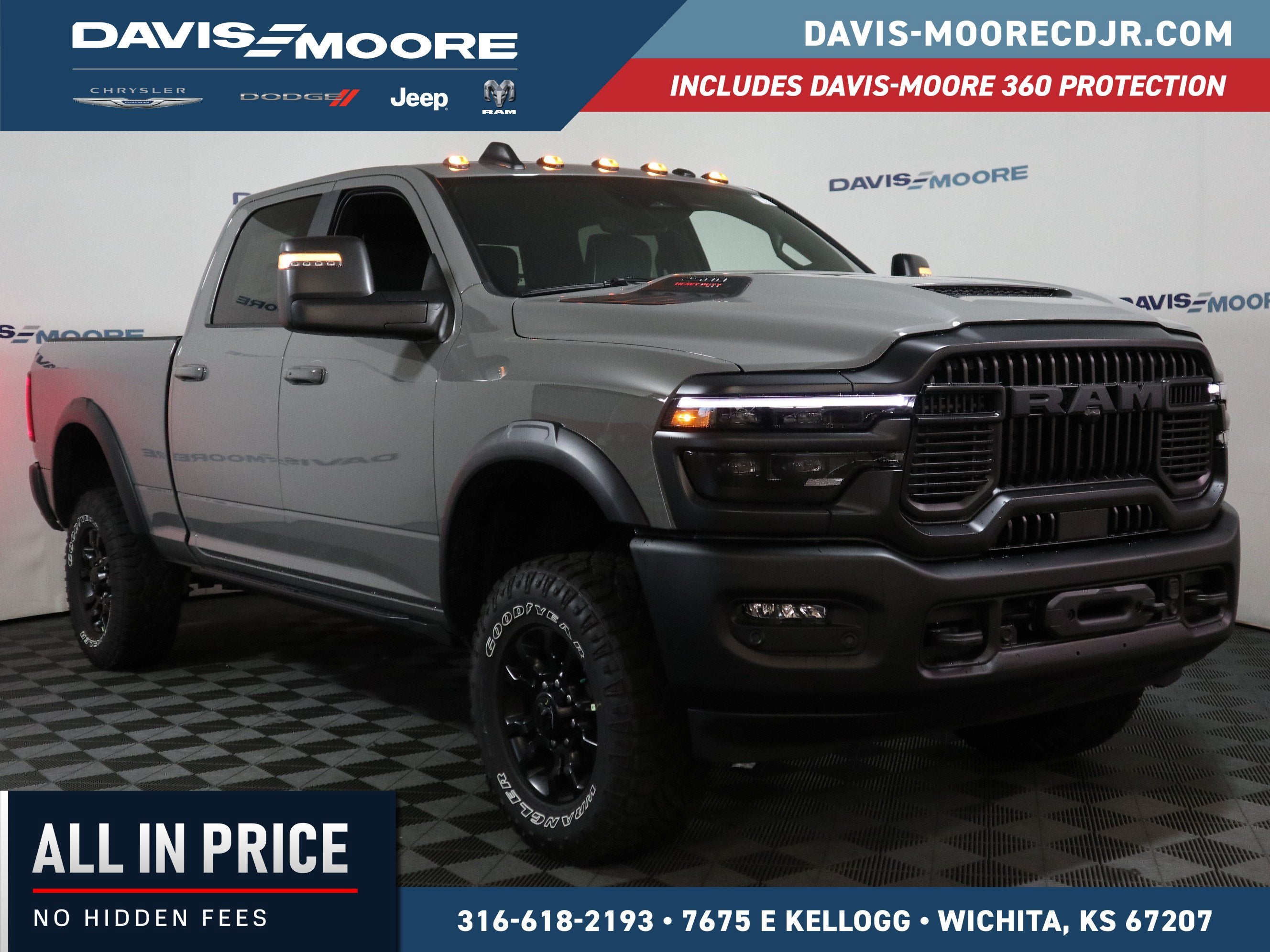 2026 RAM 2500 POWER WAGON in Ceramic Gray Clear-Coat Exterior Paint — front three-quarter view