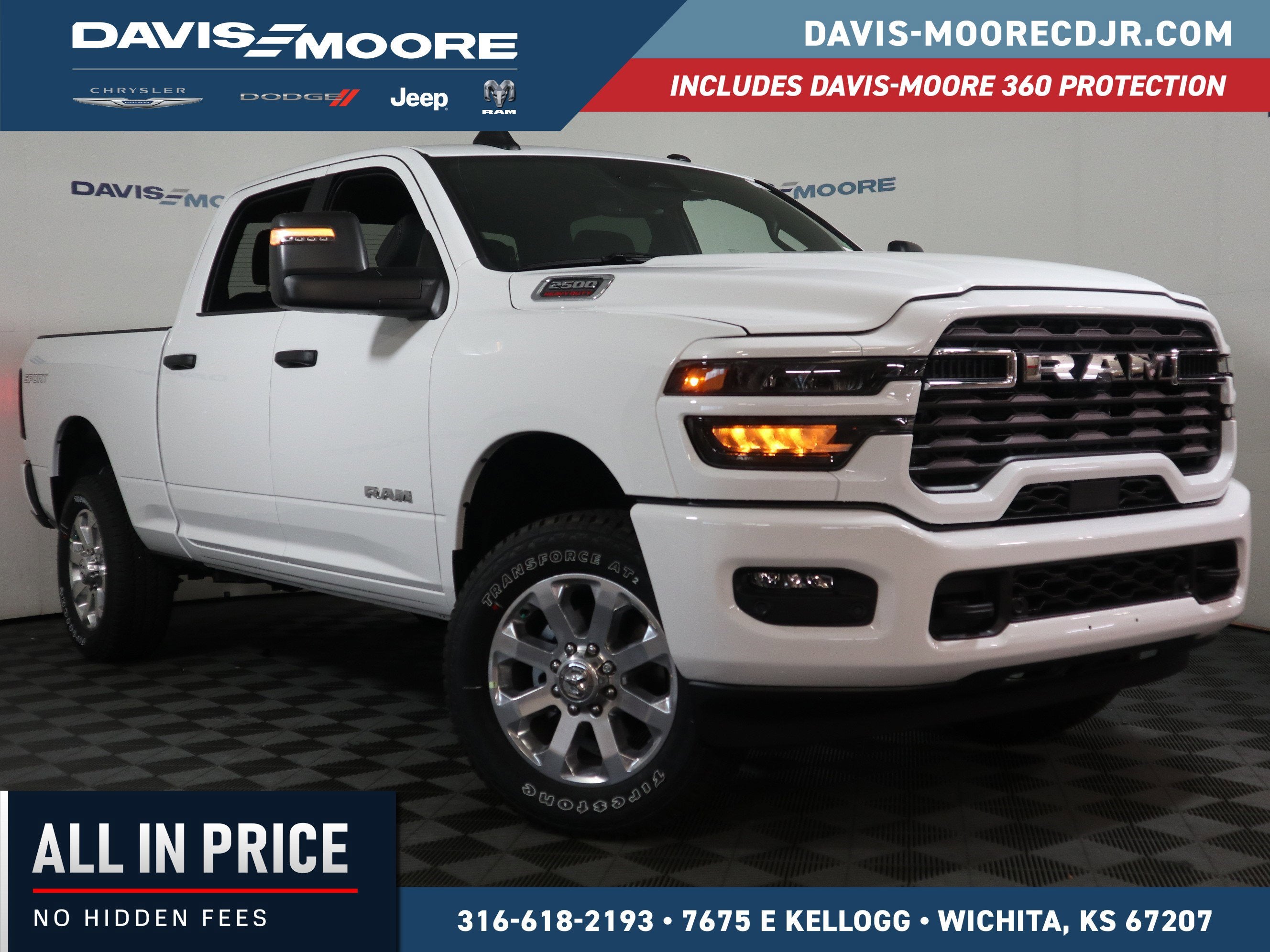 2026 RAM 2500 BIG HORN in Bright White Clear-Coat Exterior Paint — front three-quarter view