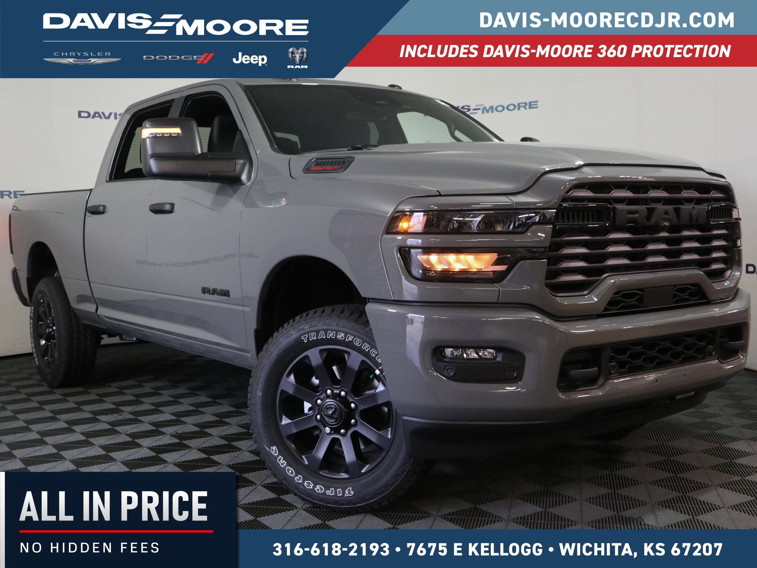 2026 RAM 2500 BIG HORN in Ceramic Gray Clear-Coat Exterior Paint — front three-quarter view
