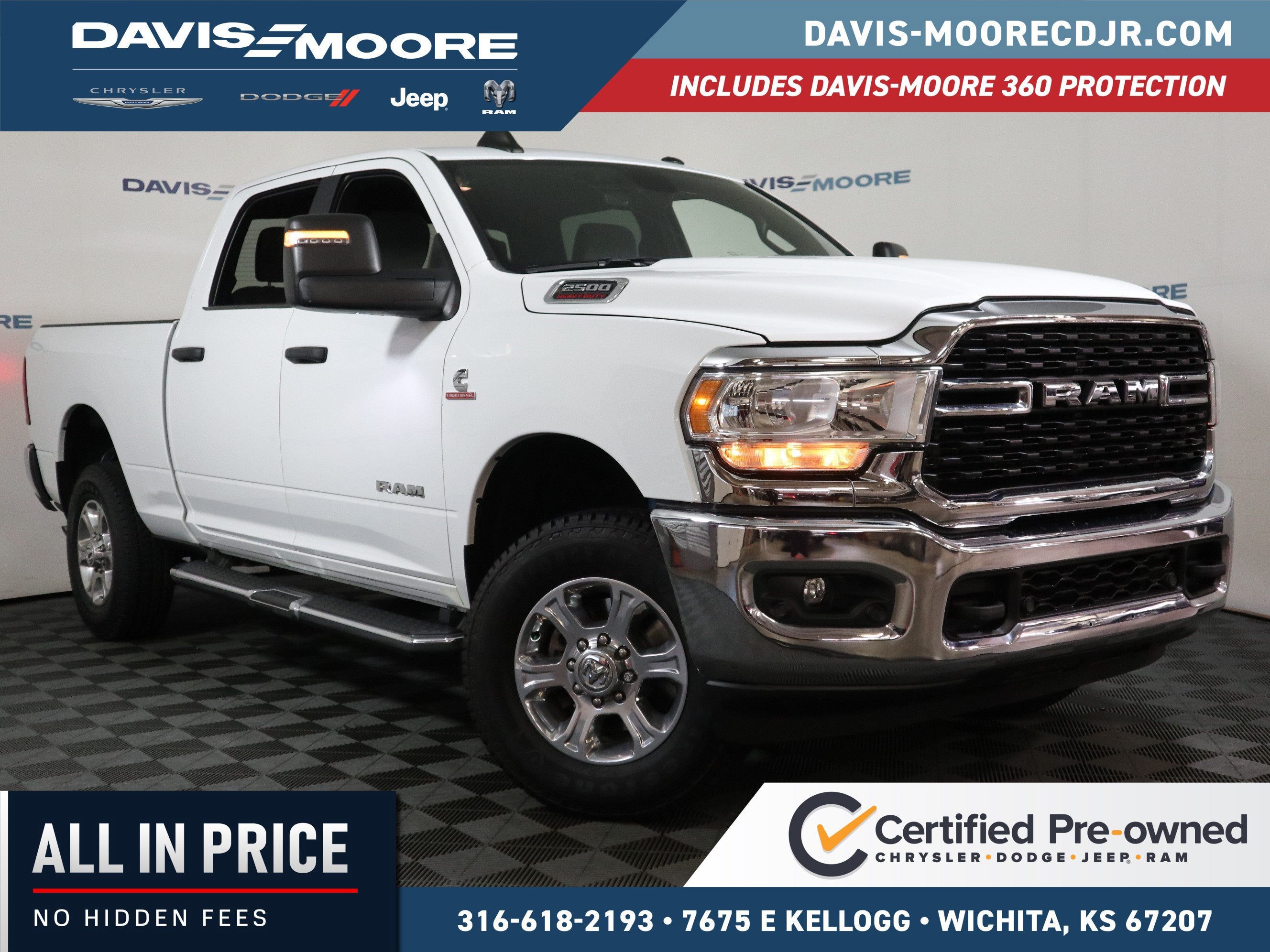 2024 RAM 2500 BIG HORN in Bright White Clearcoat — front three-quarter view