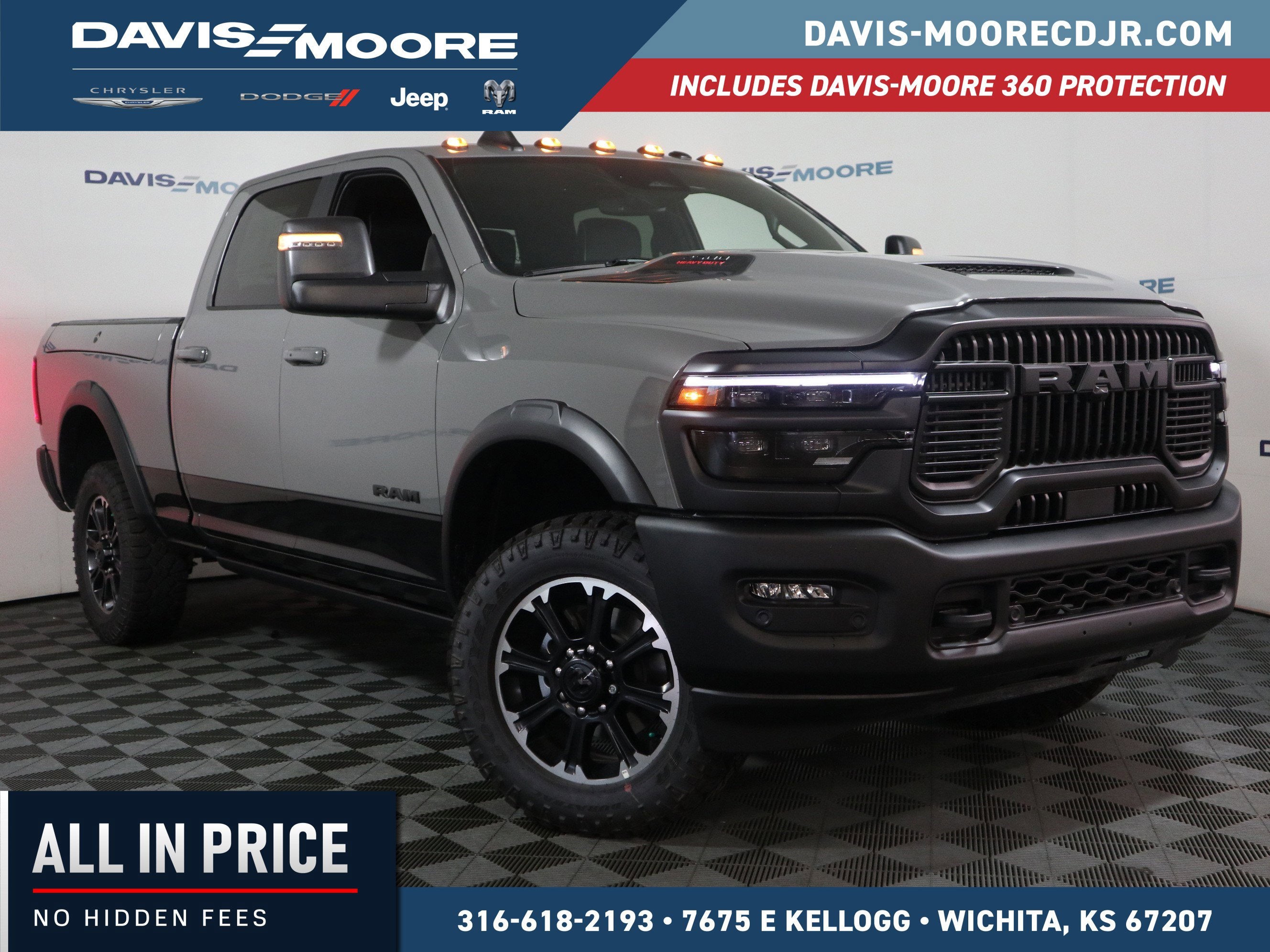 2026 RAM 2500 REBEL in Ceramic Gray Clear-Coat Exterior Paint — front three-quarter view