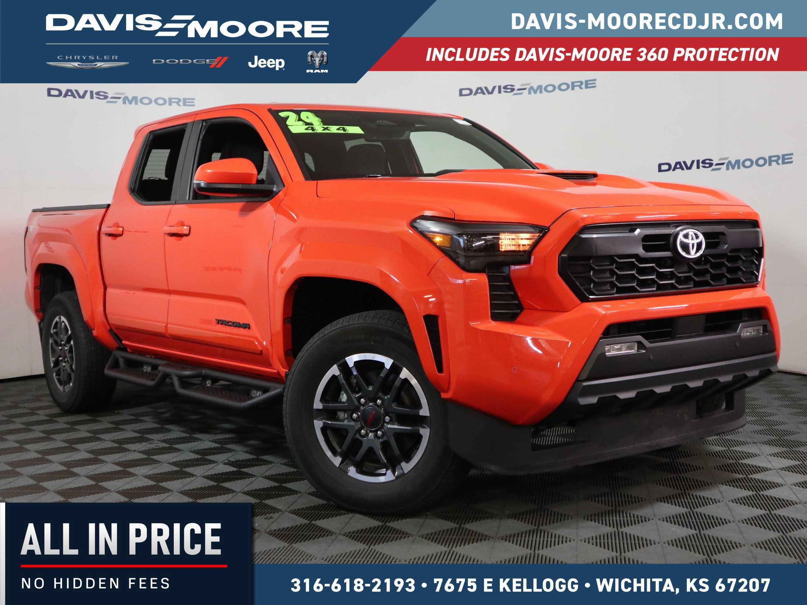2024 Toyota Tacoma 4WD TRD Sport in Solar Octane — front three-quarter view