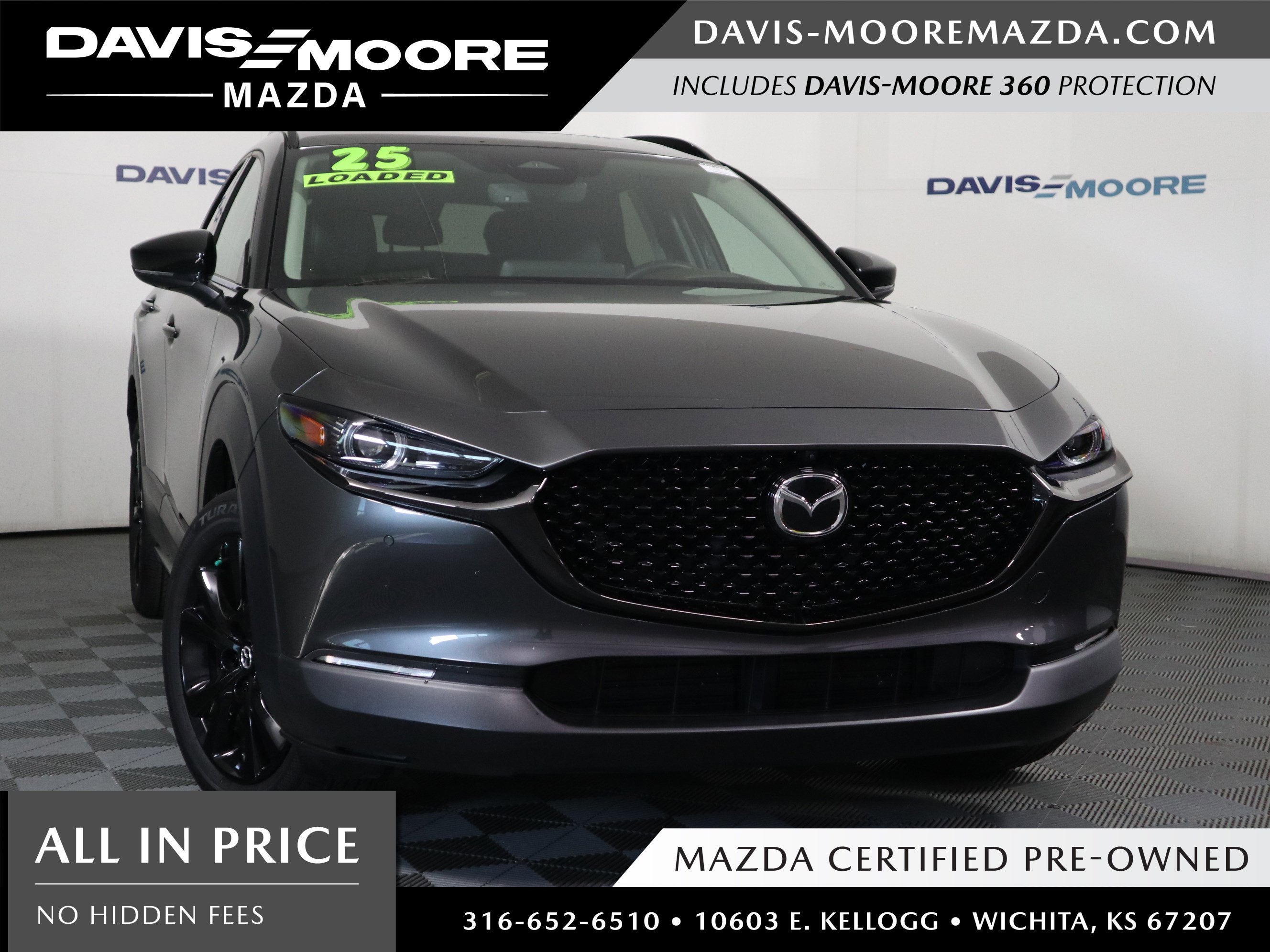 2025 Mazda Mazda CX-30 2.5 Turbo Premium Plus Package AWD in Machine Gray Metallic — front three-quarter view