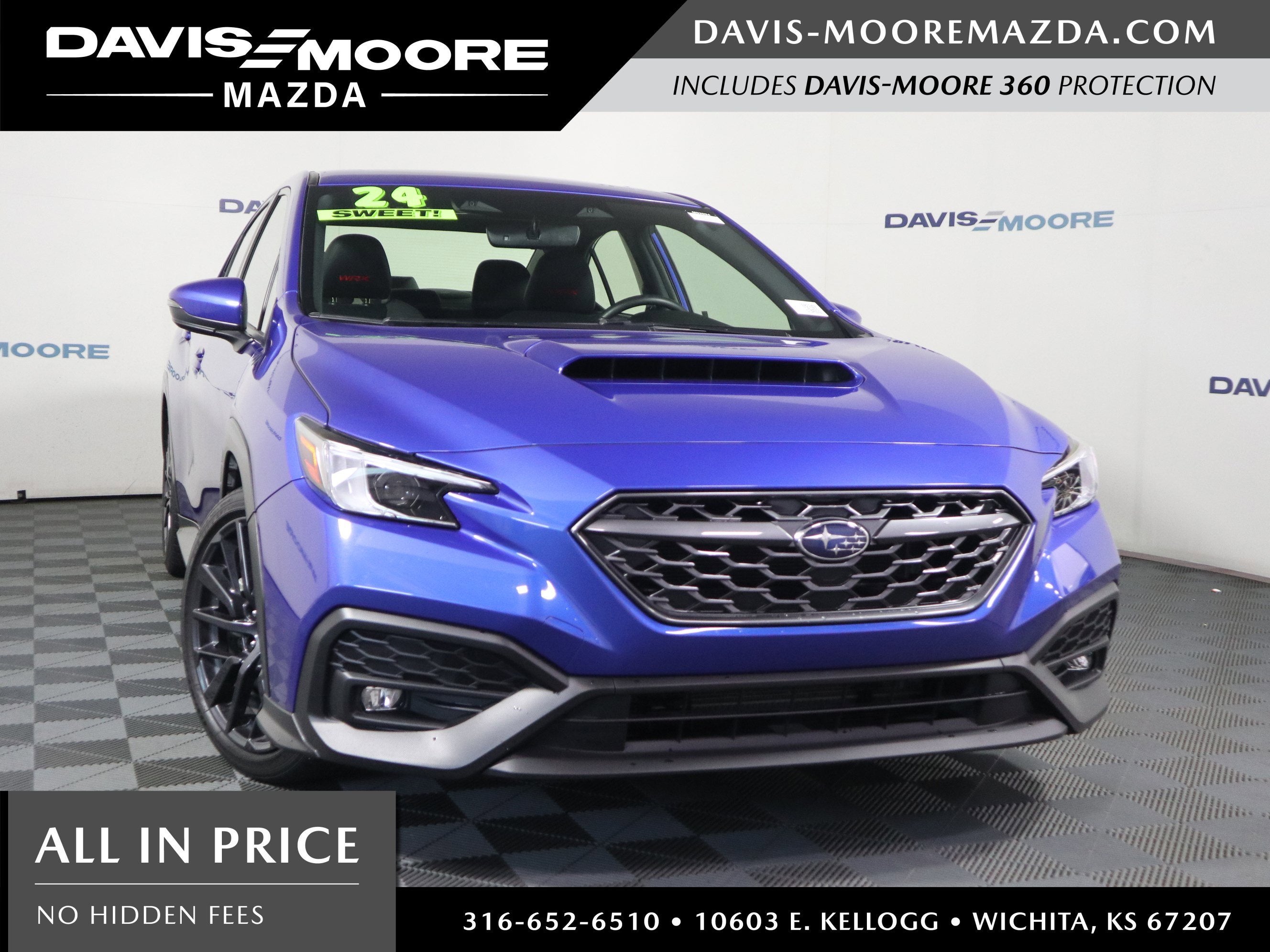 2024 Subaru WRX Limited in Wr Blue Pearl — front three-quarter view