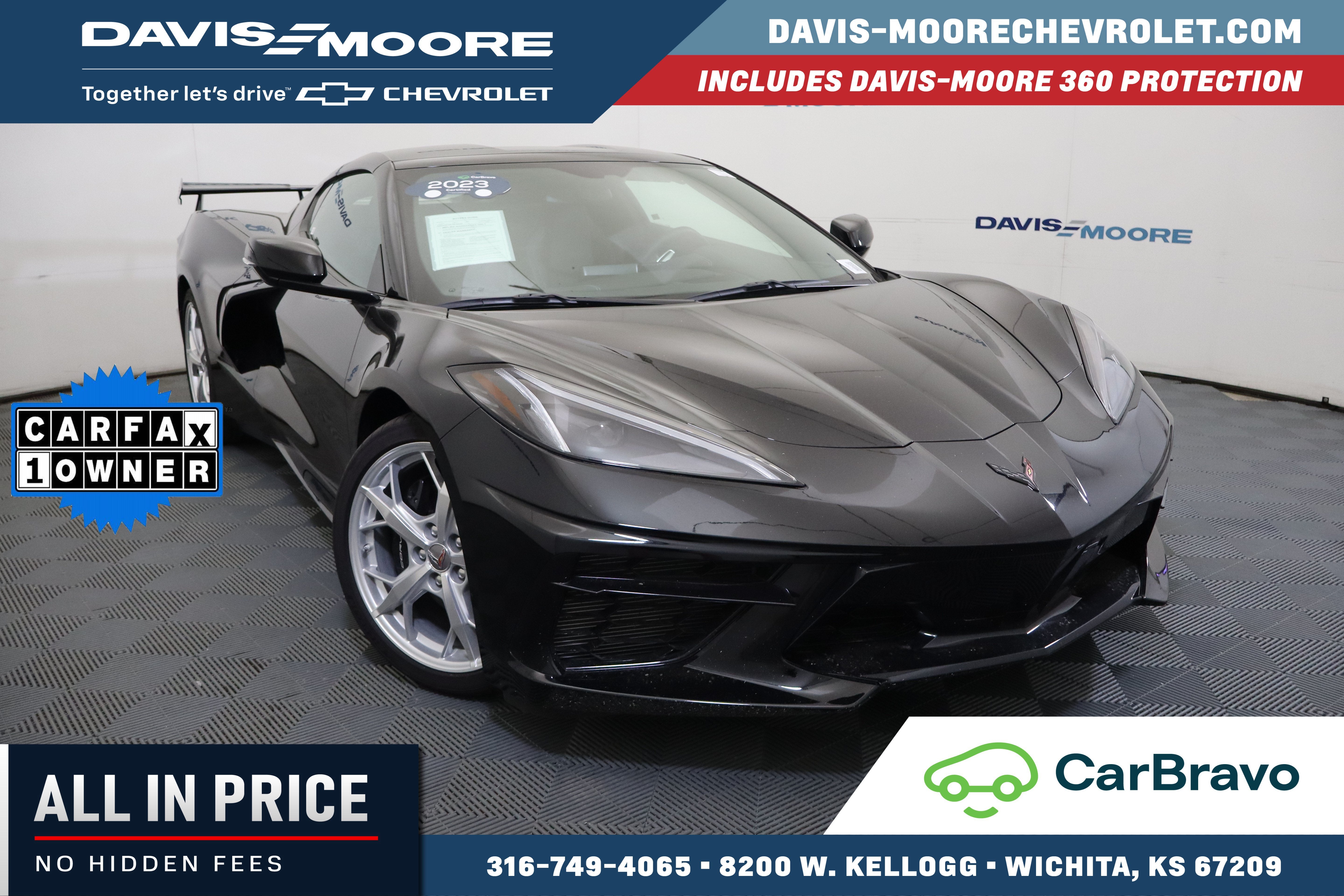 2023 Chevrolet Corvette 1LT in Black — front three-quarter view