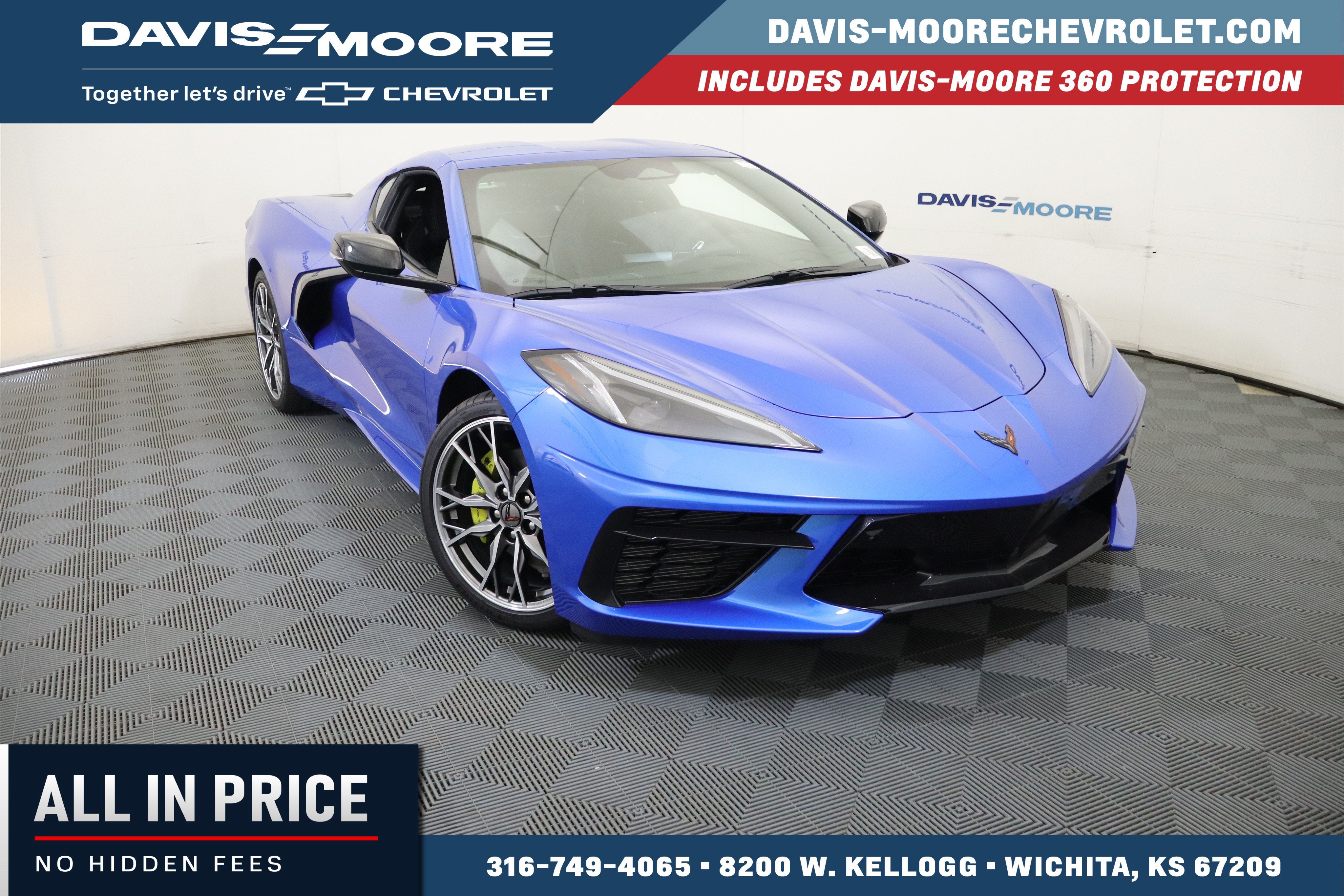 2024 Chevrolet Corvette 2LT in Riptide Blue Metallic — front three-quarter view