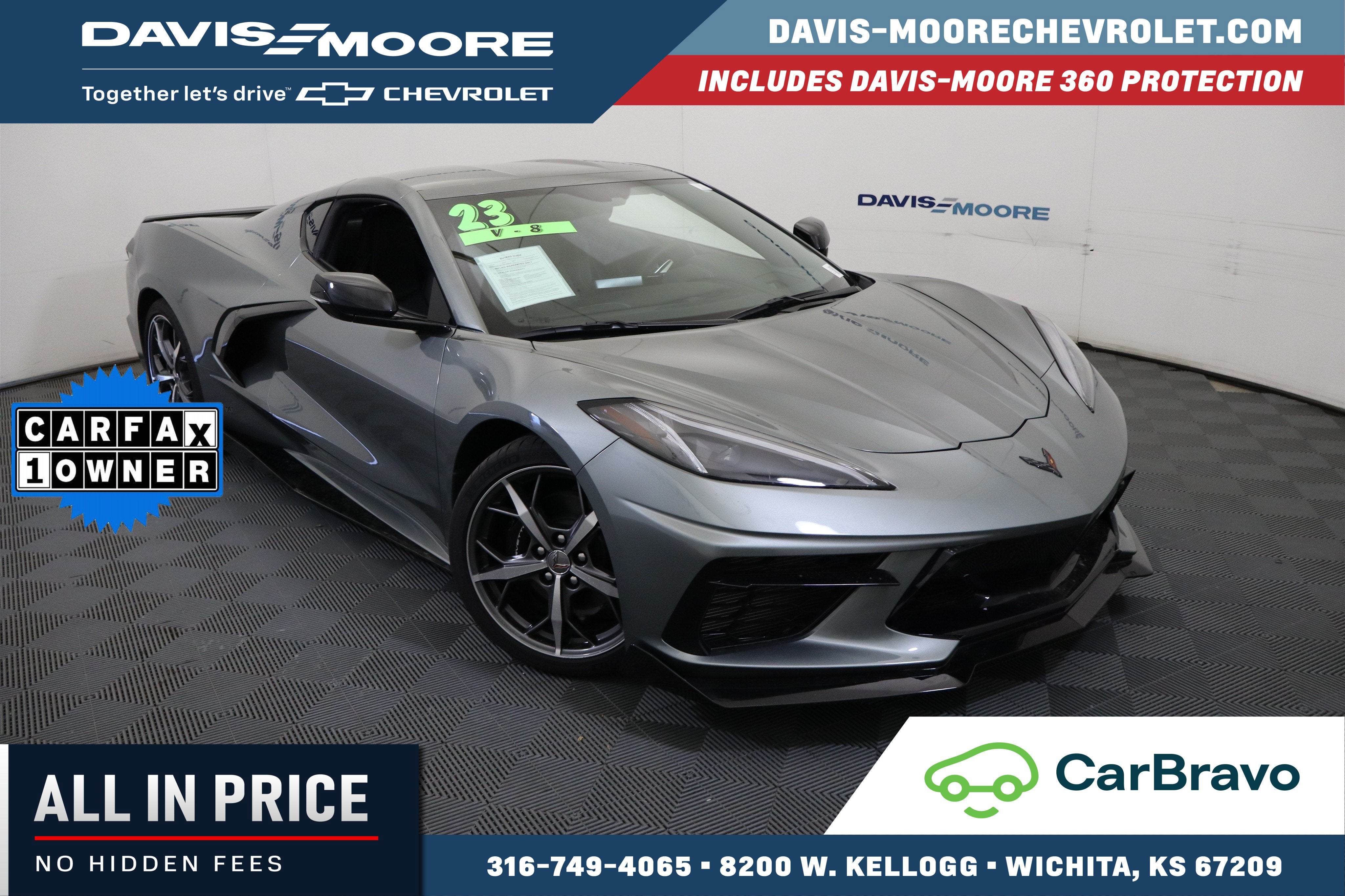 2023 Chevrolet Corvette 2LT in Hypersonic Gray Metallic — front three-quarter view