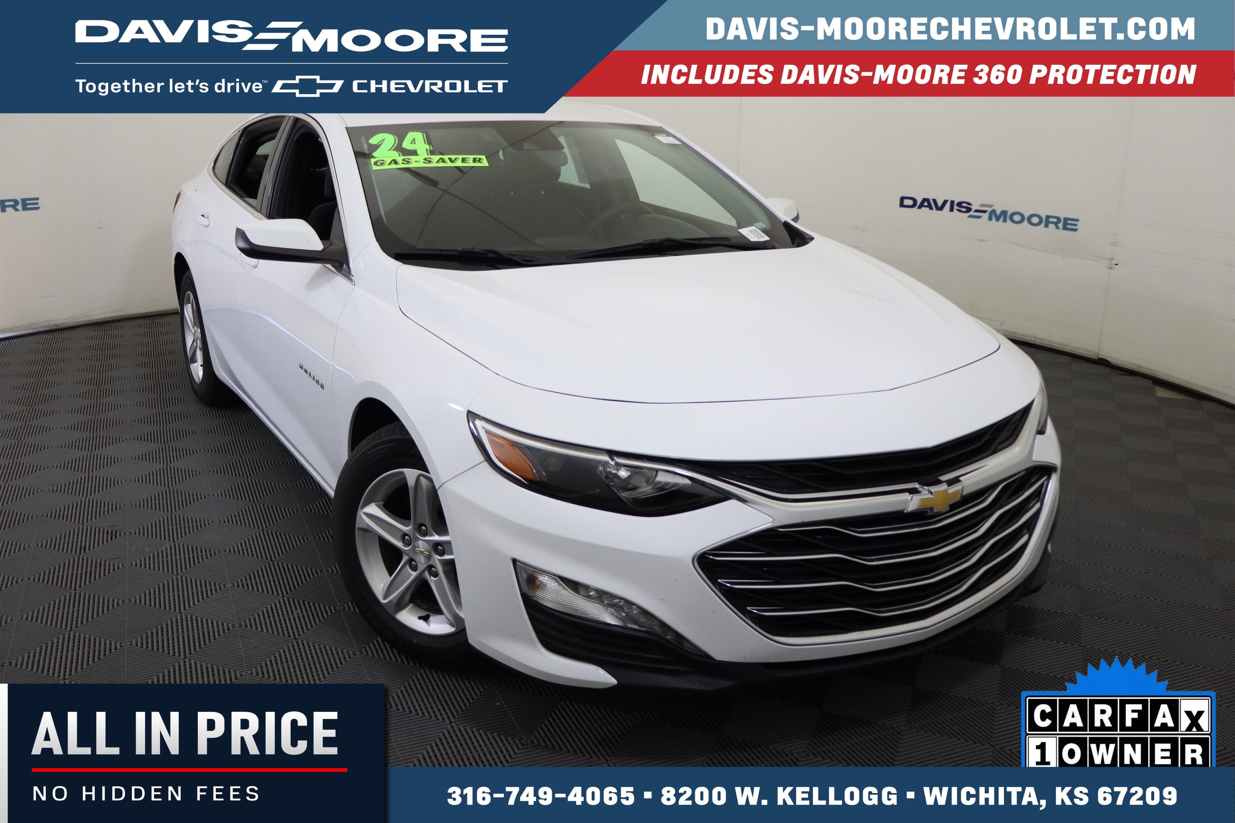 2024 Chevrolet Malibu LT in Summit White — front three-quarter view