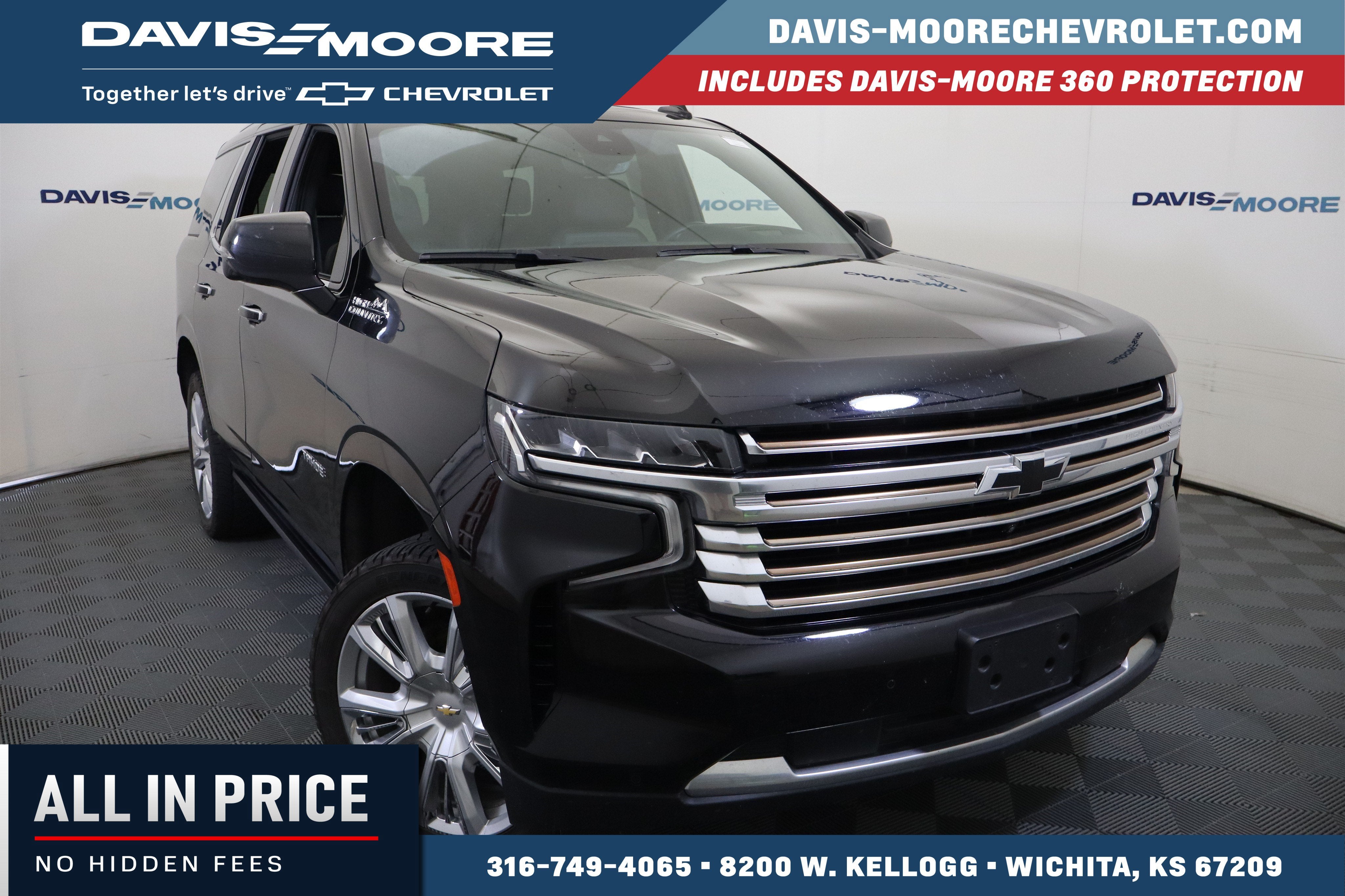 2023 Chevrolet Tahoe High Country 4WD in Black — front three-quarter view