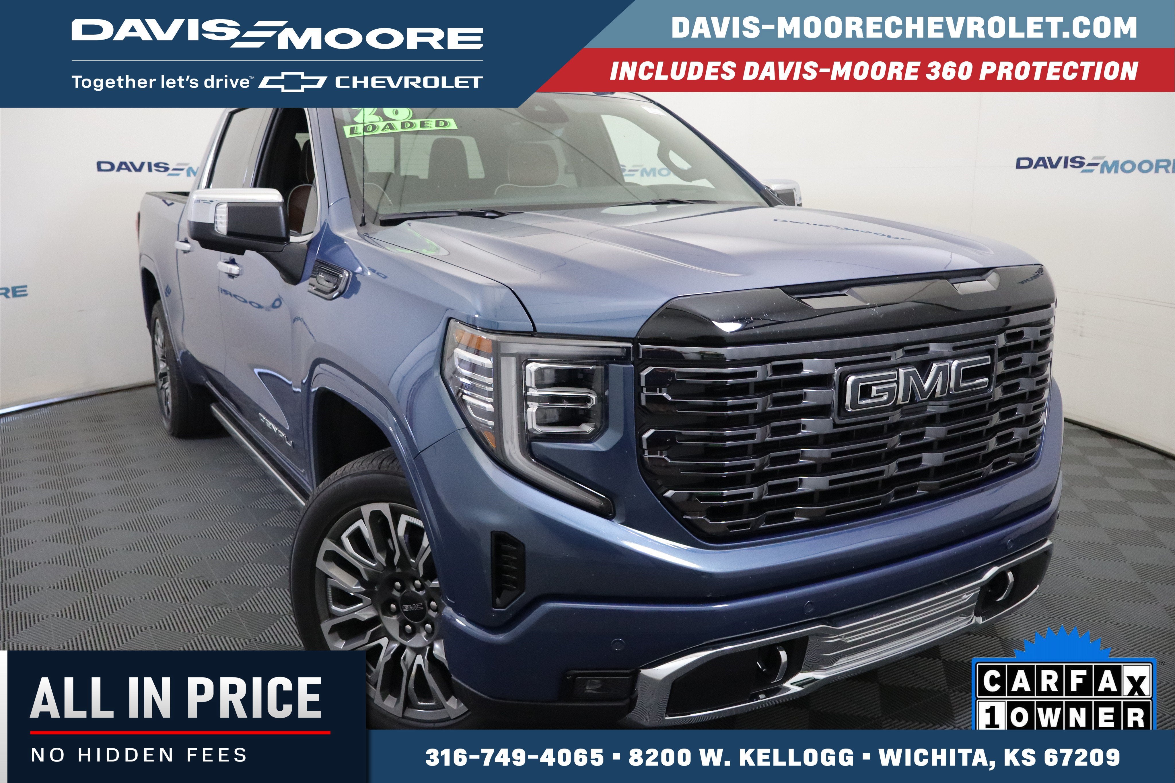 2026 GMC Sierra 1500 Denali Ultimate Crew Cab 4WD in Downpour Metallic — front three-quarter view