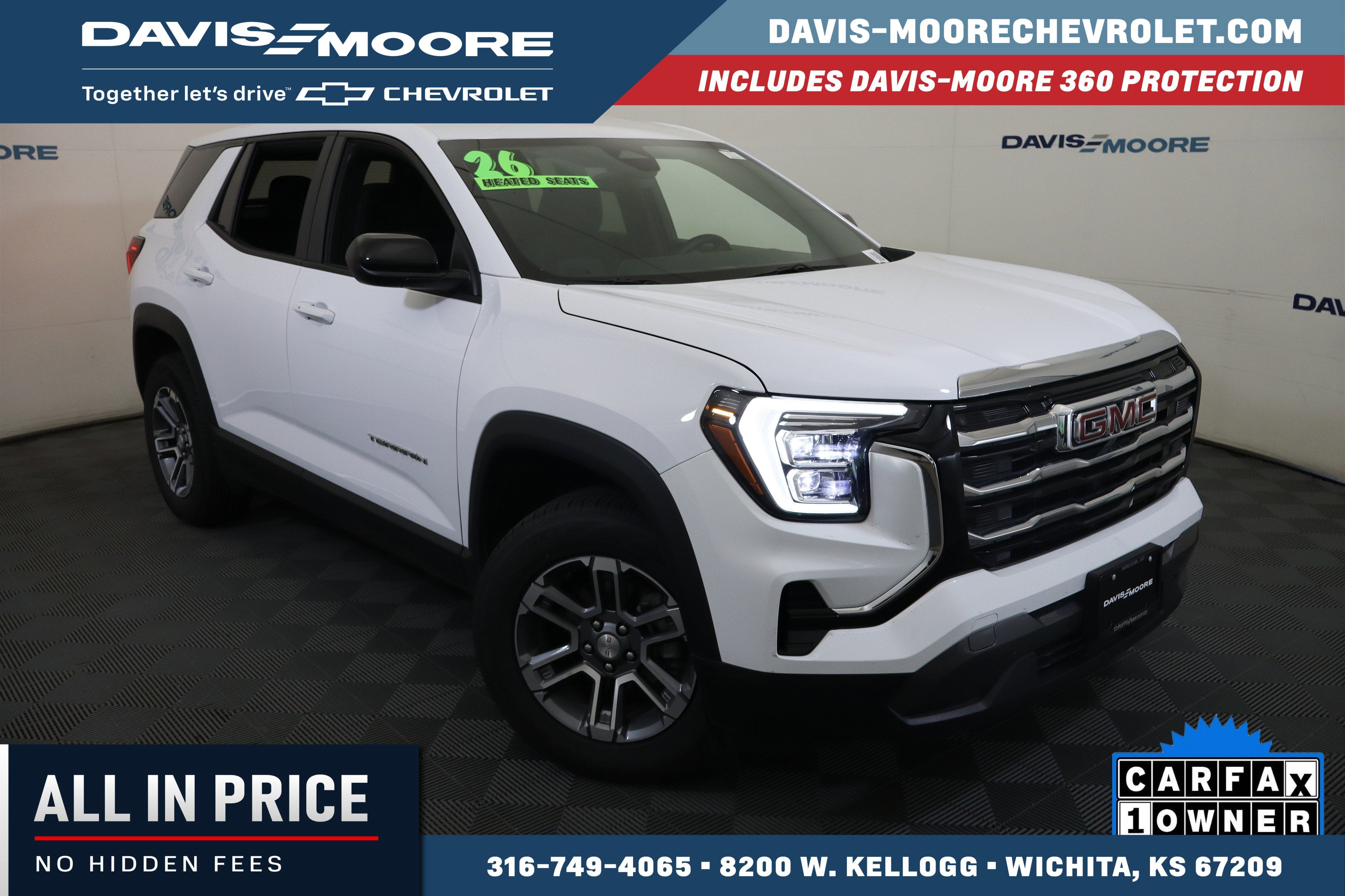 2026 GMC Terrain AWD Elevation in Summit White — front three-quarter view