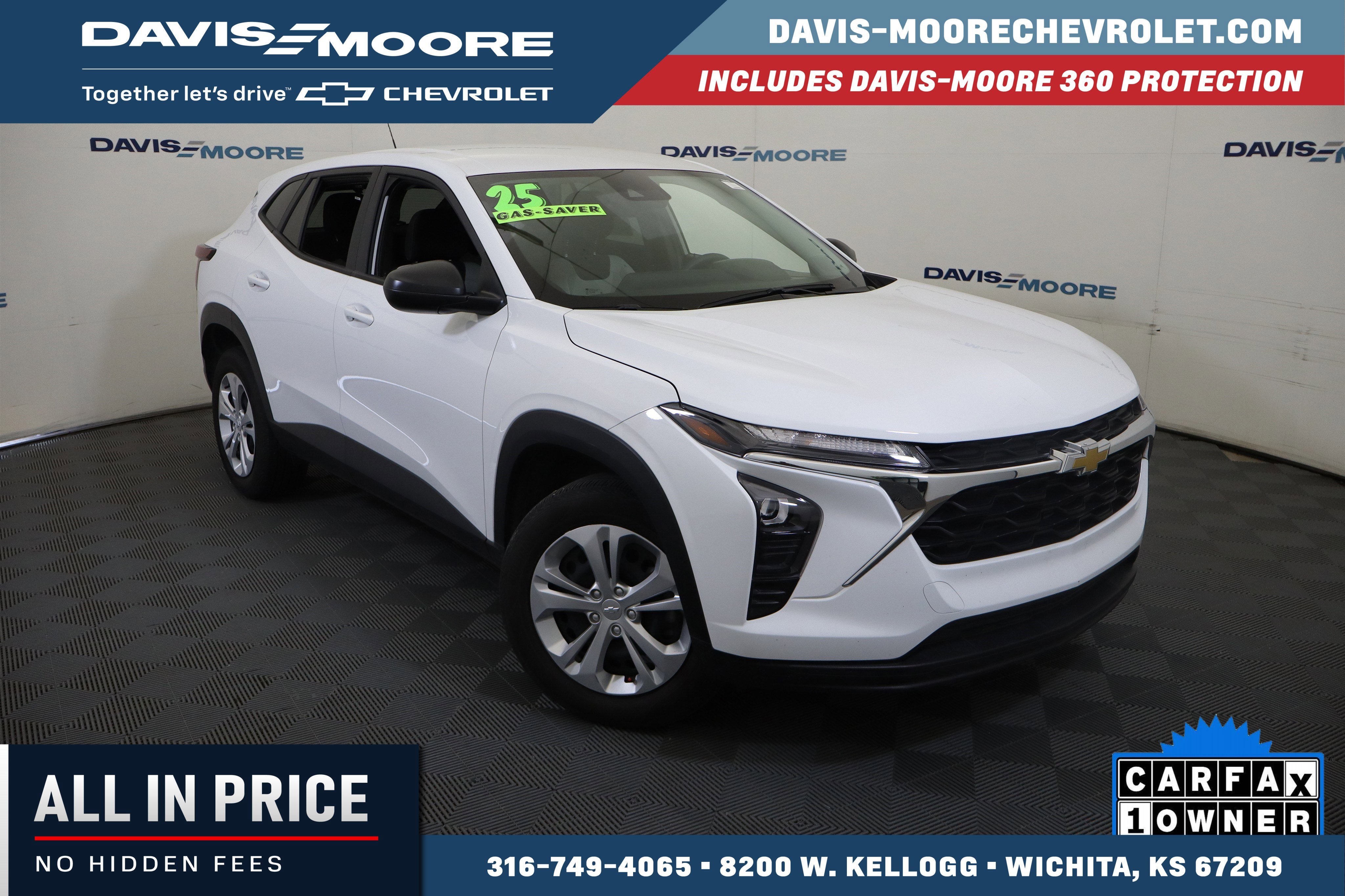 2025 Chevrolet Trax LS in Summit White — front three-quarter view
